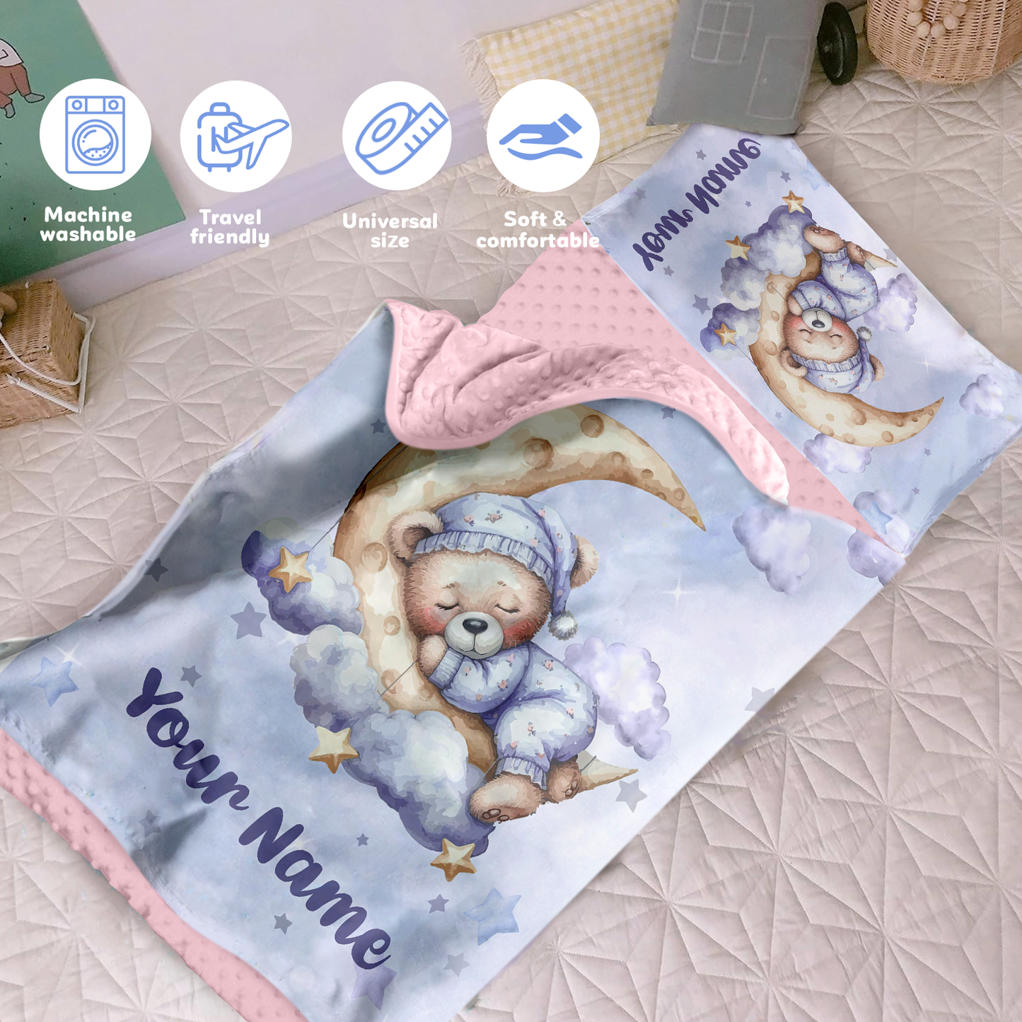 Personalized Nap Mat Teddy Bear 02 Edition