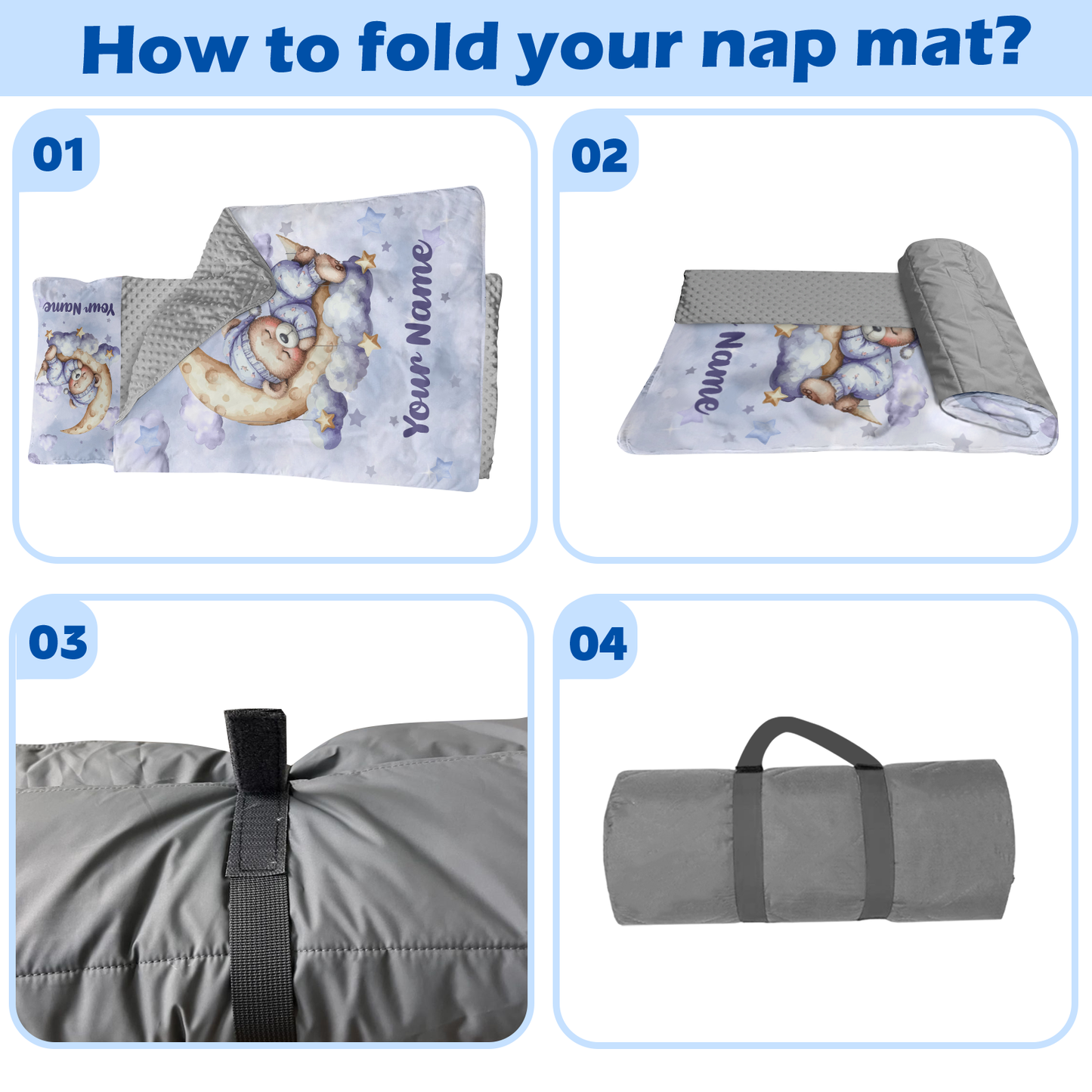 Personalized Nap Mat Teddy Bear 02 Edition