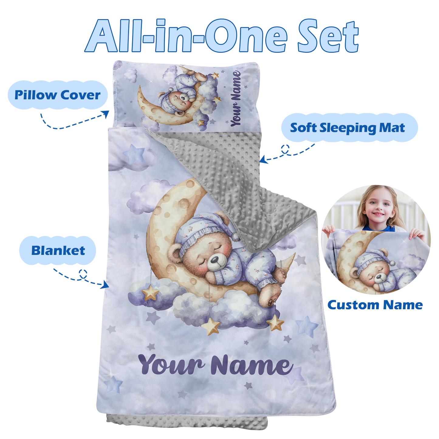 Personalized Nap Mat Teddy Bear 02 Edition