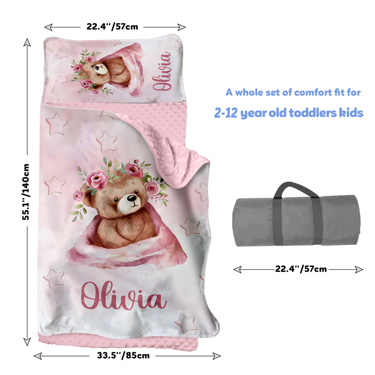 Personalized Nap Mat Teddy Bear 03 Edition