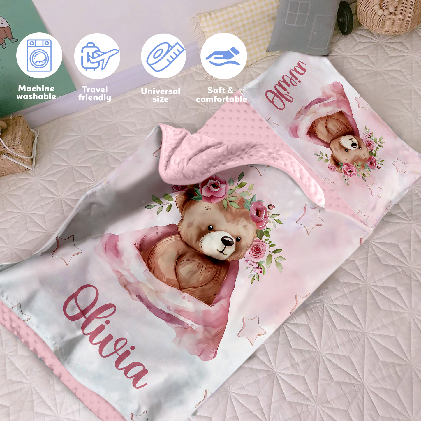 Personalized Nap Mat Teddy Bear 03 Edition