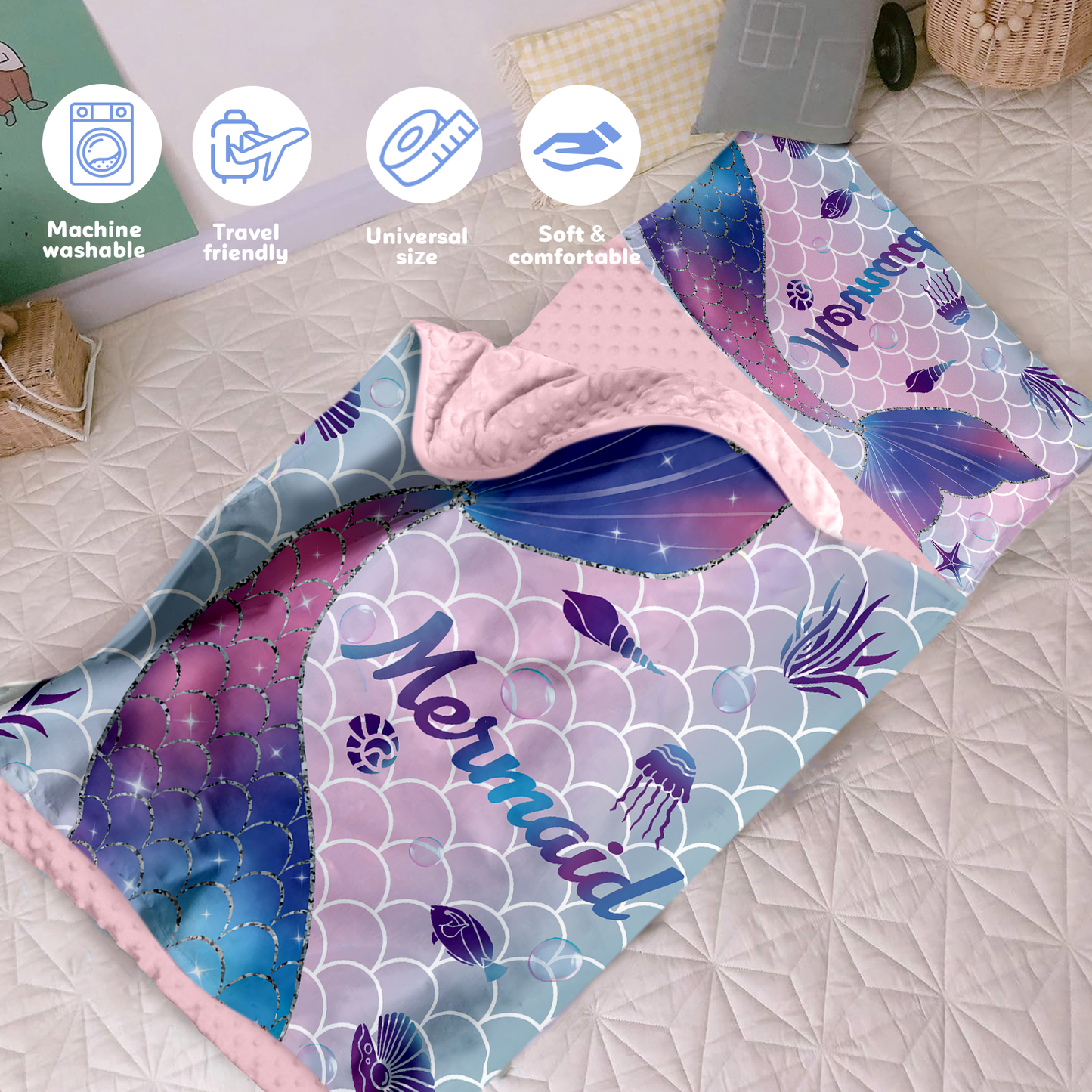 Personalized Nap Mat Mermaid 03 Edition