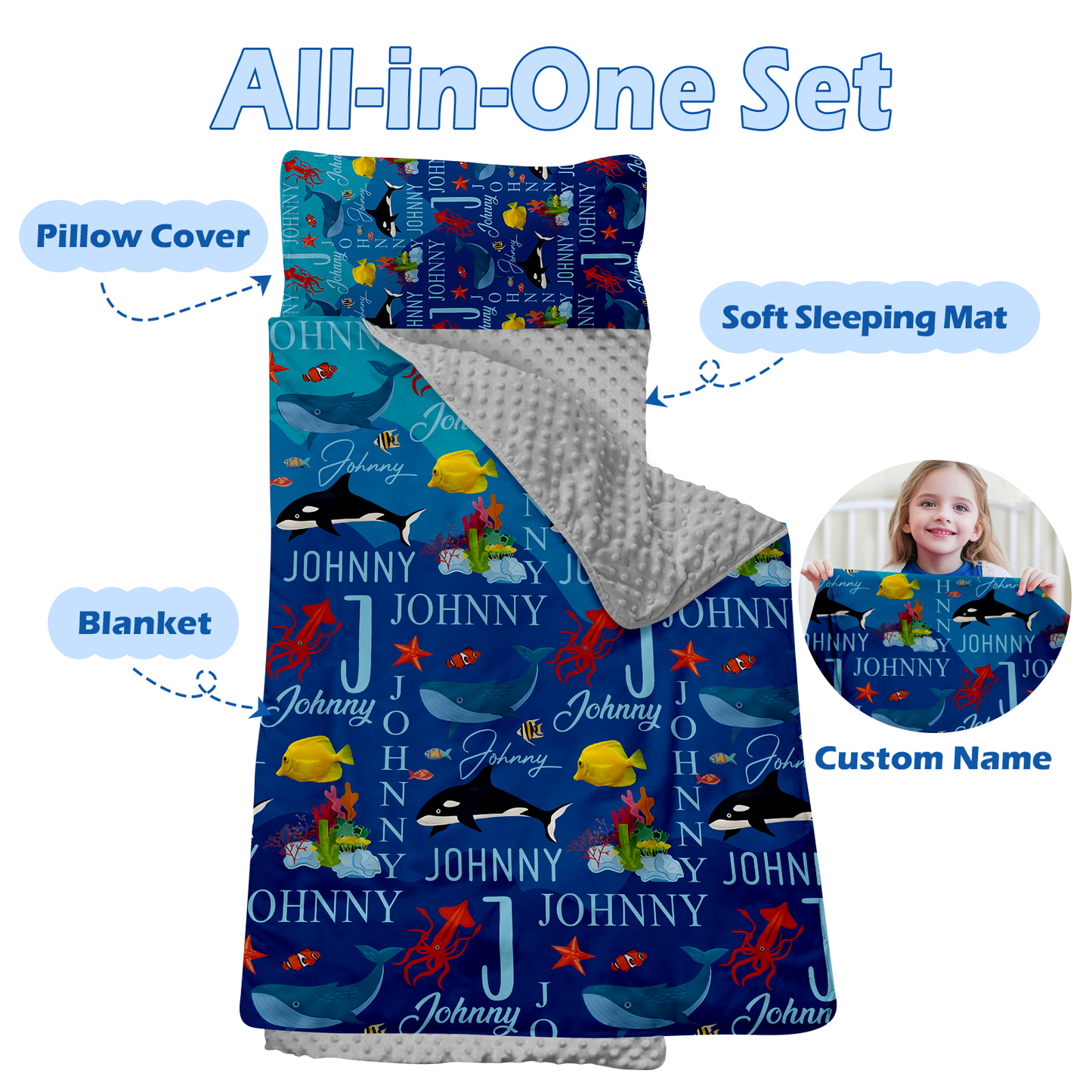 Personalized Nap Mat Ocean 06 Edition