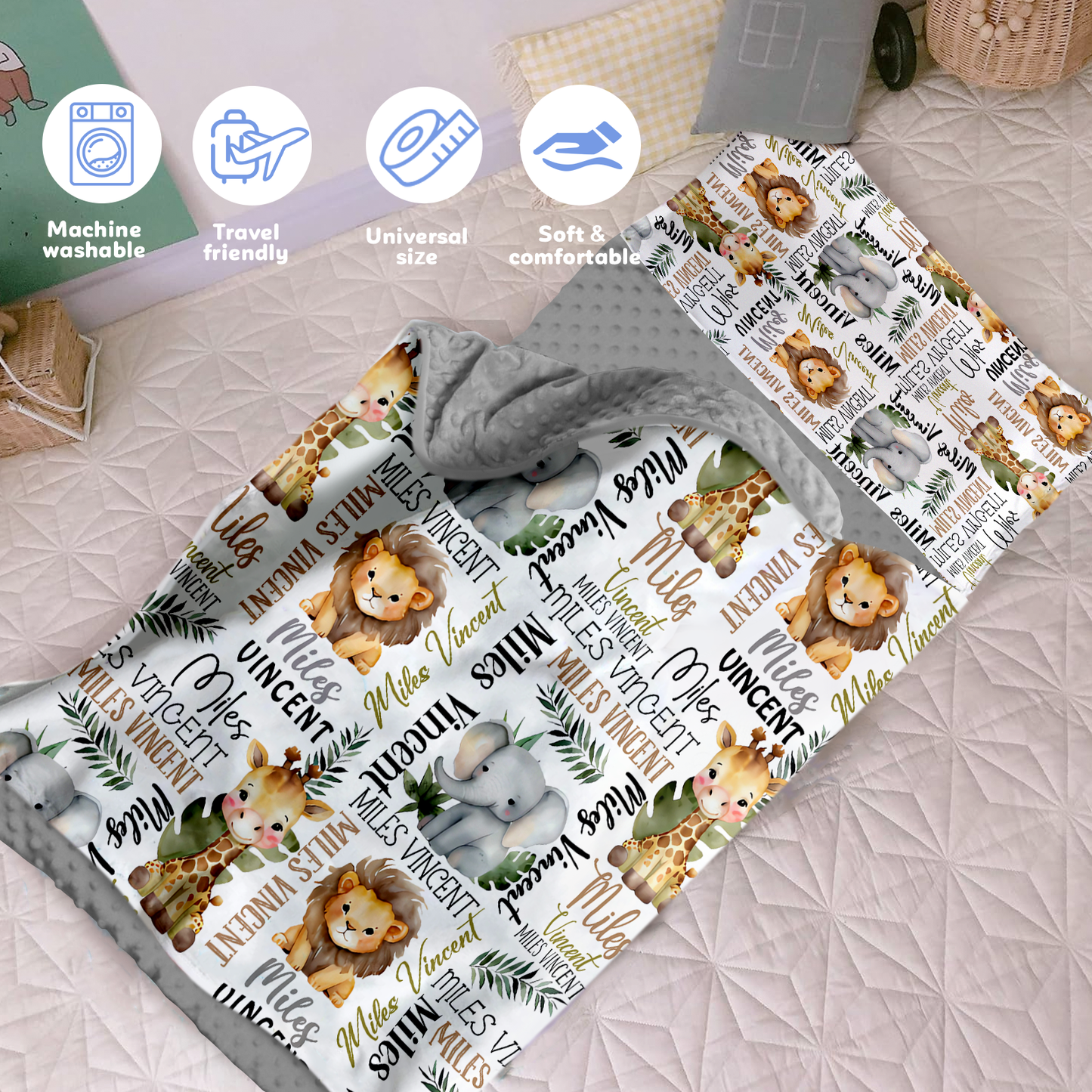 Personalized Nap Mat Woodland Animals 03 Edition