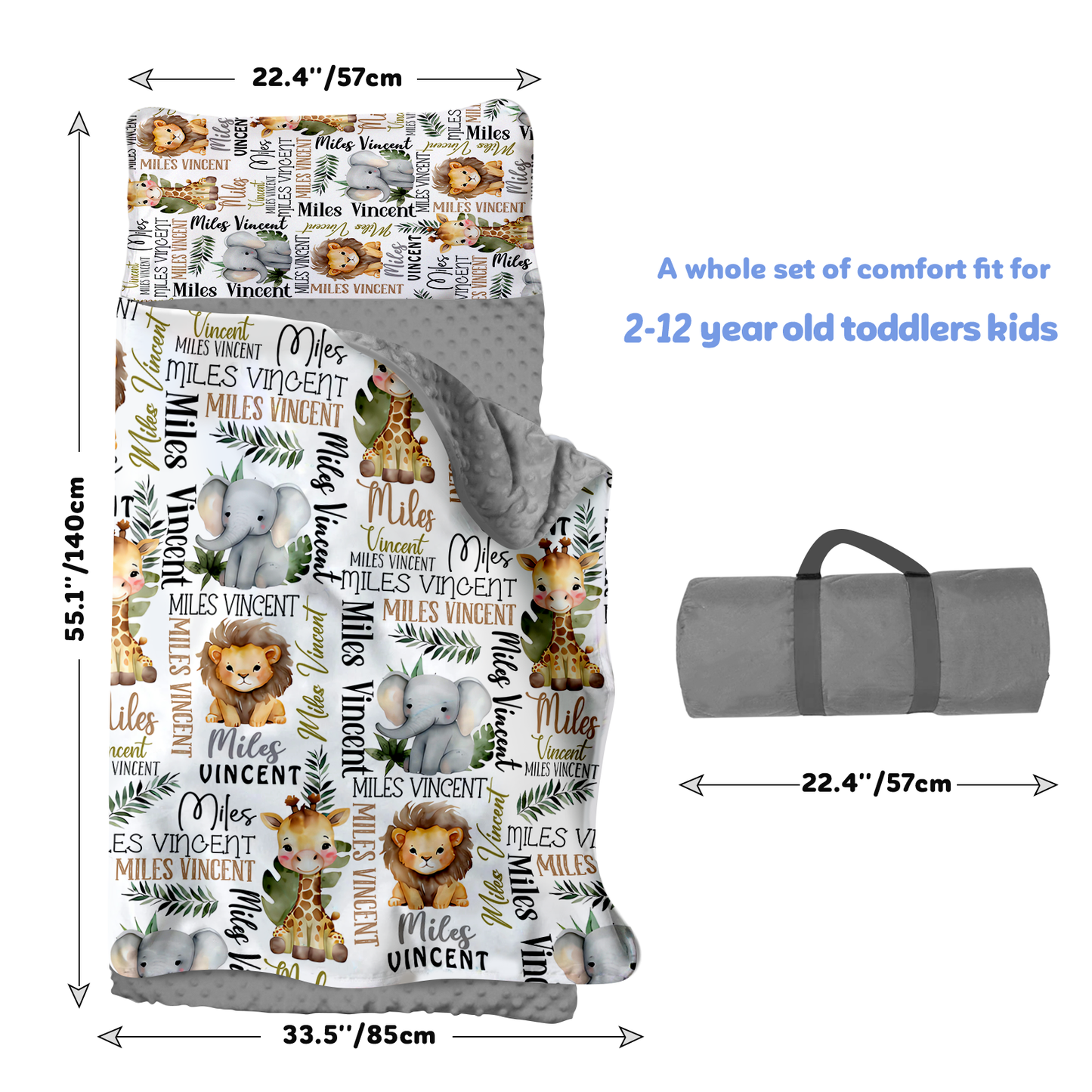 Personalized Nap Mat Woodland Animals 03 Edition