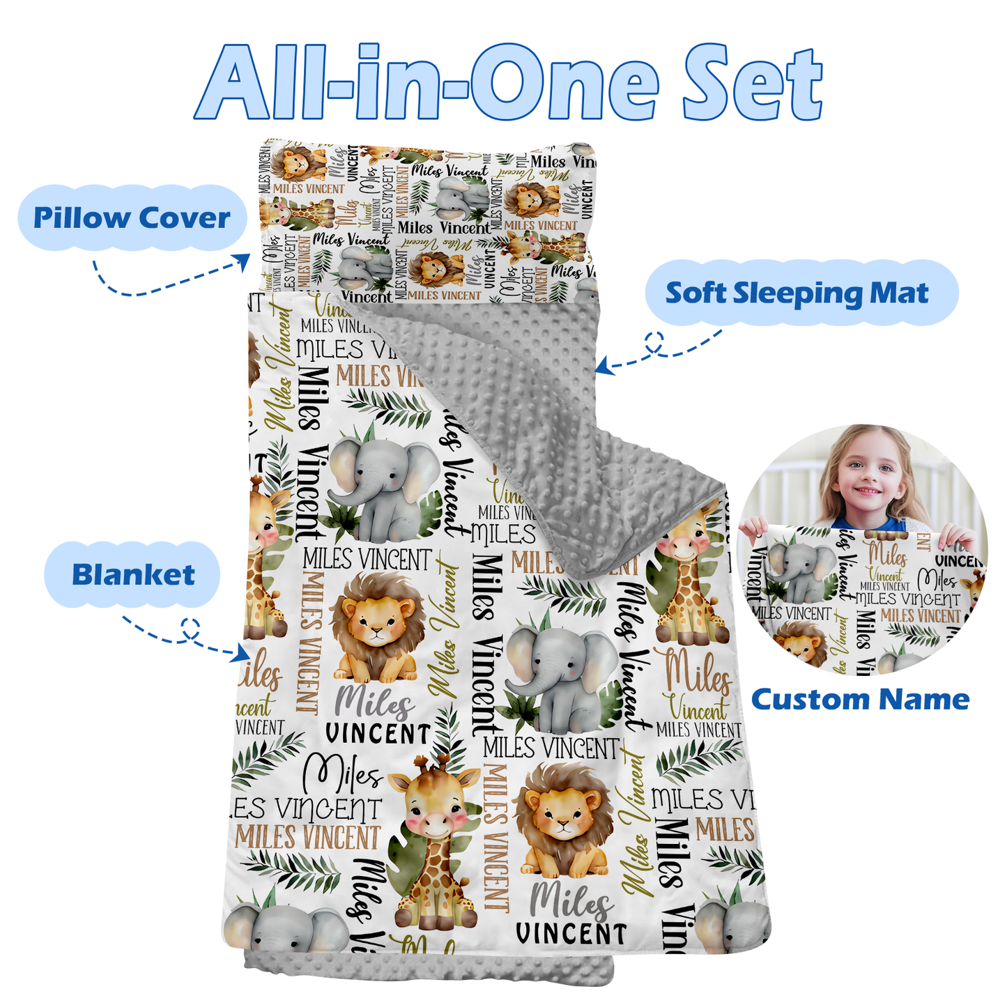 Personalized Nap Mat Woodland Animals 03 Edition