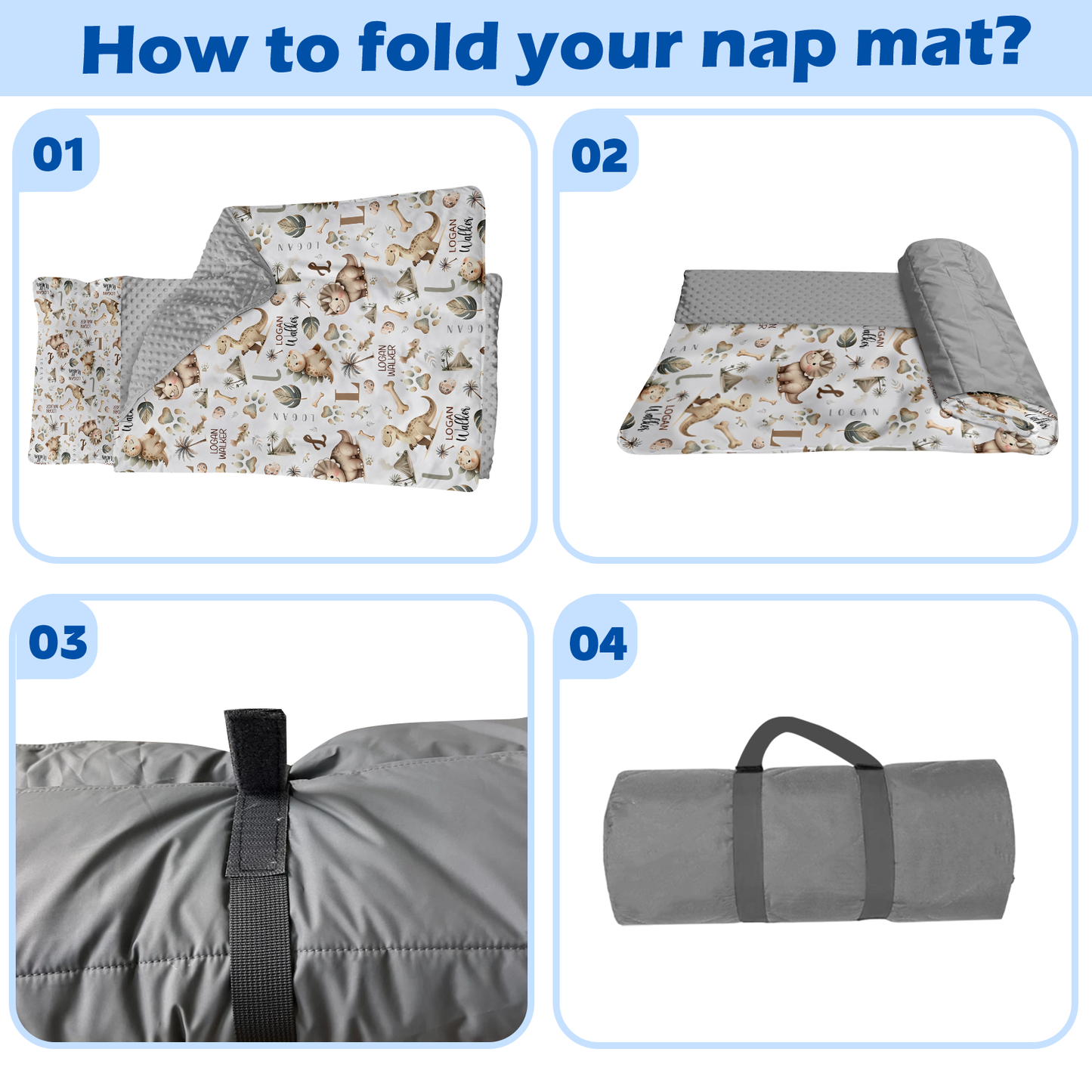 Personalized Nap Mat Dinosaur 11 Edition