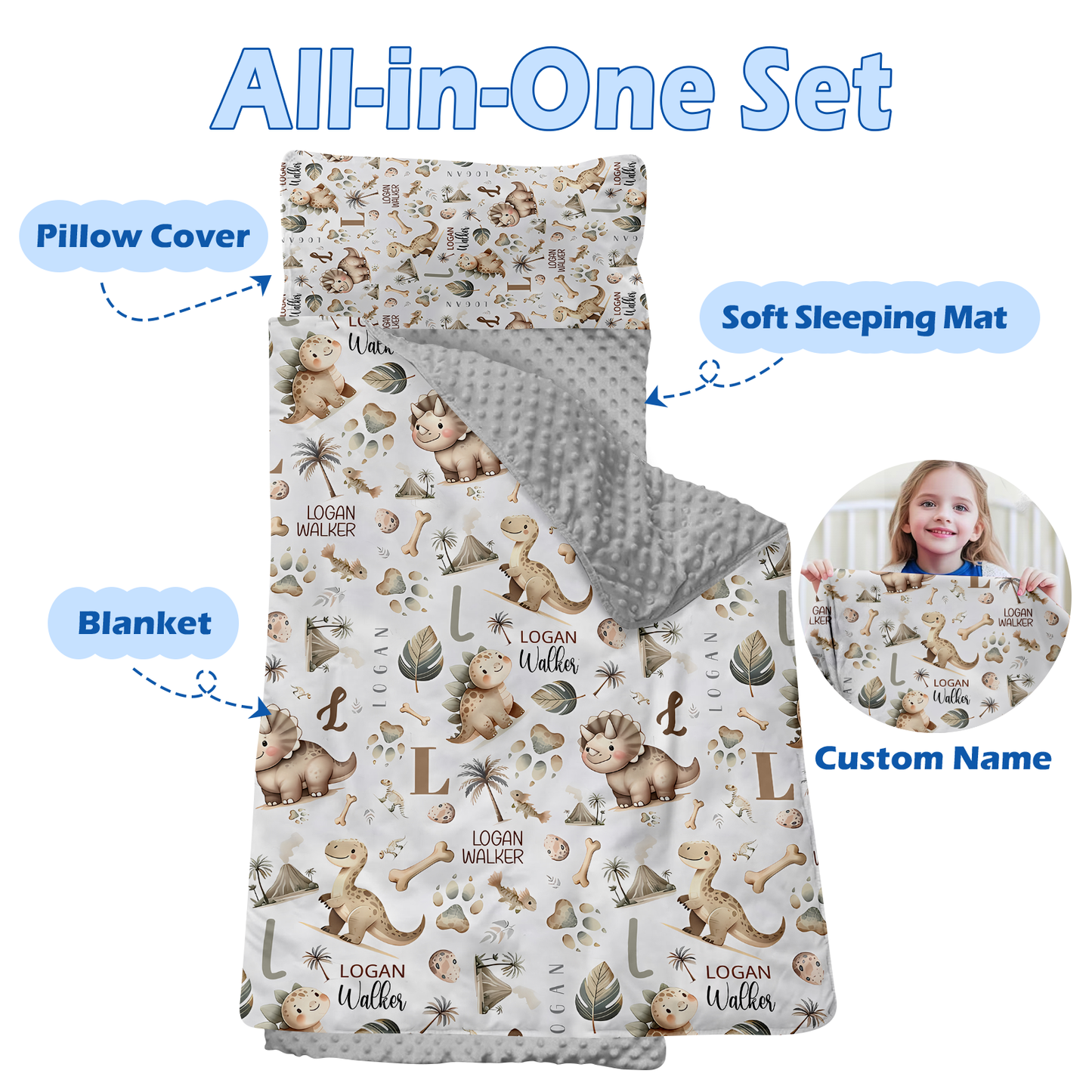 Personalized Nap Mat Dinosaur 11 Edition