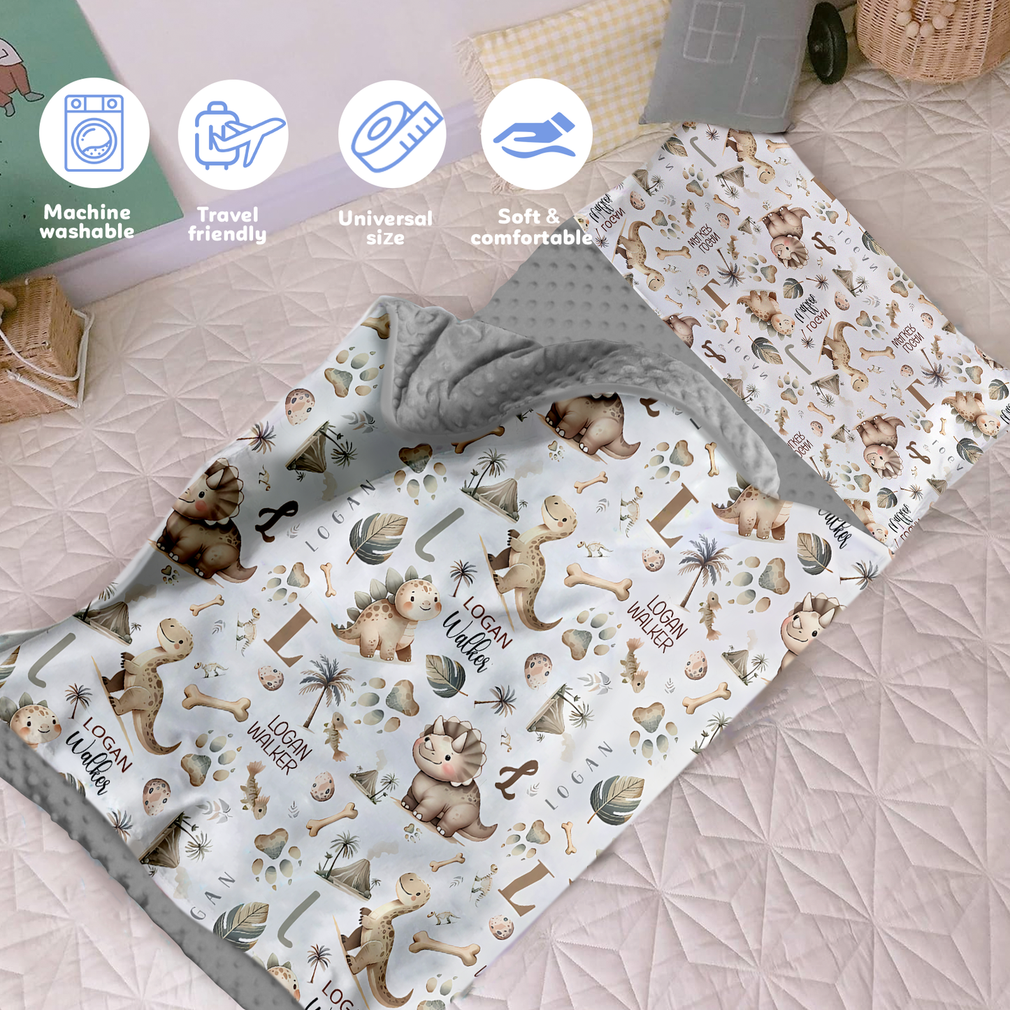 Personalized Nap Mat Dinosaur 11 Edition