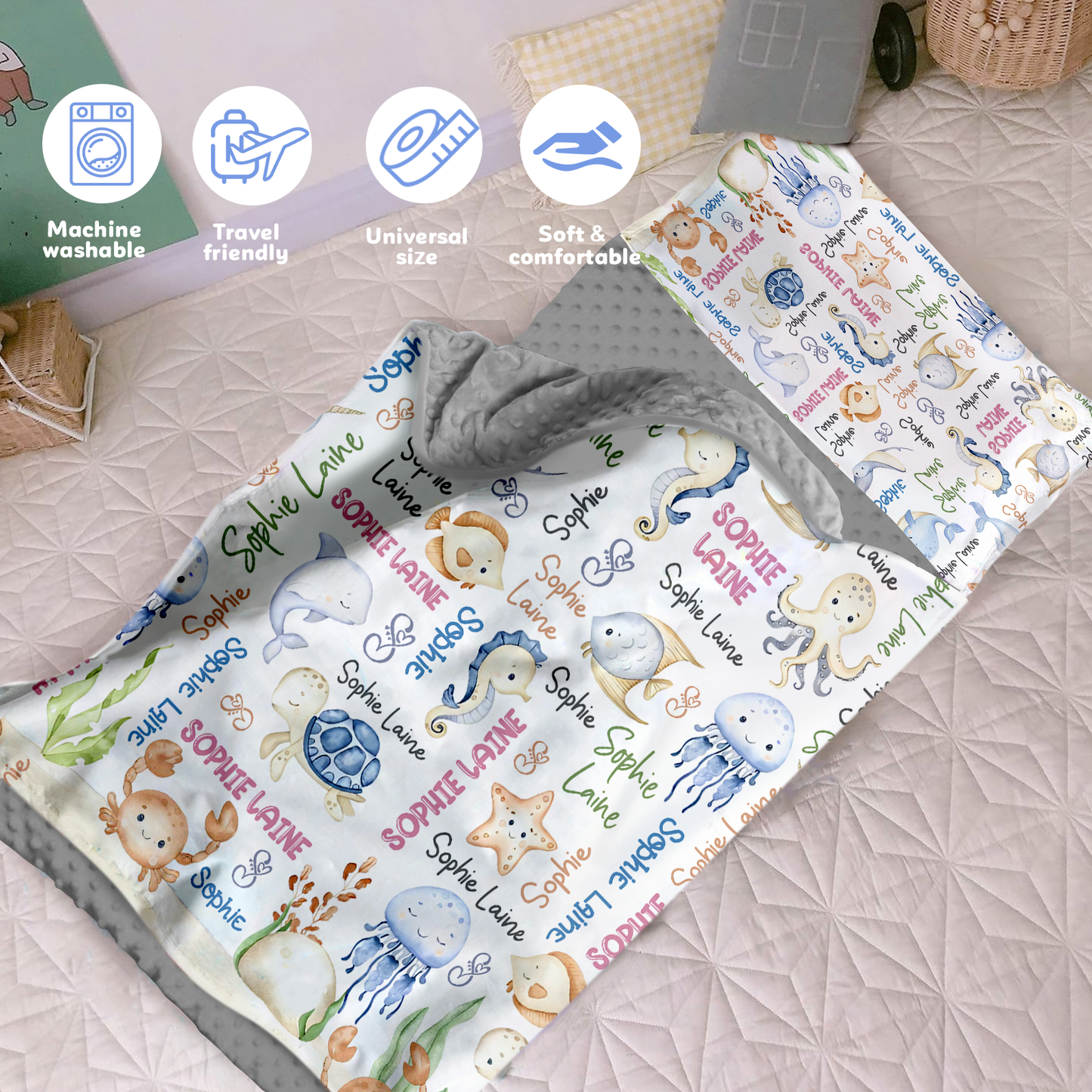 Personalized Nap Mat Ocean 07 Edition