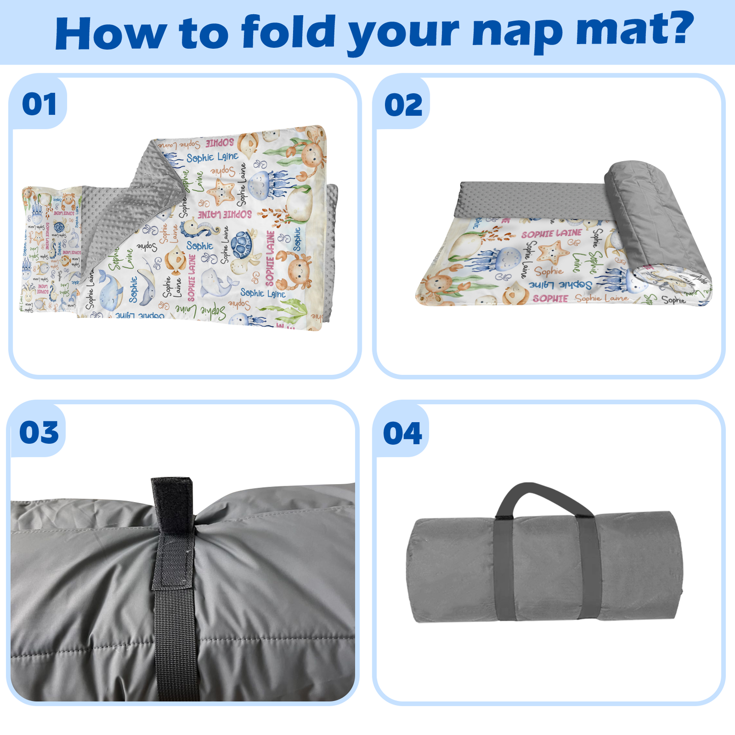 Personalized Nap Mat Ocean 07 Edition