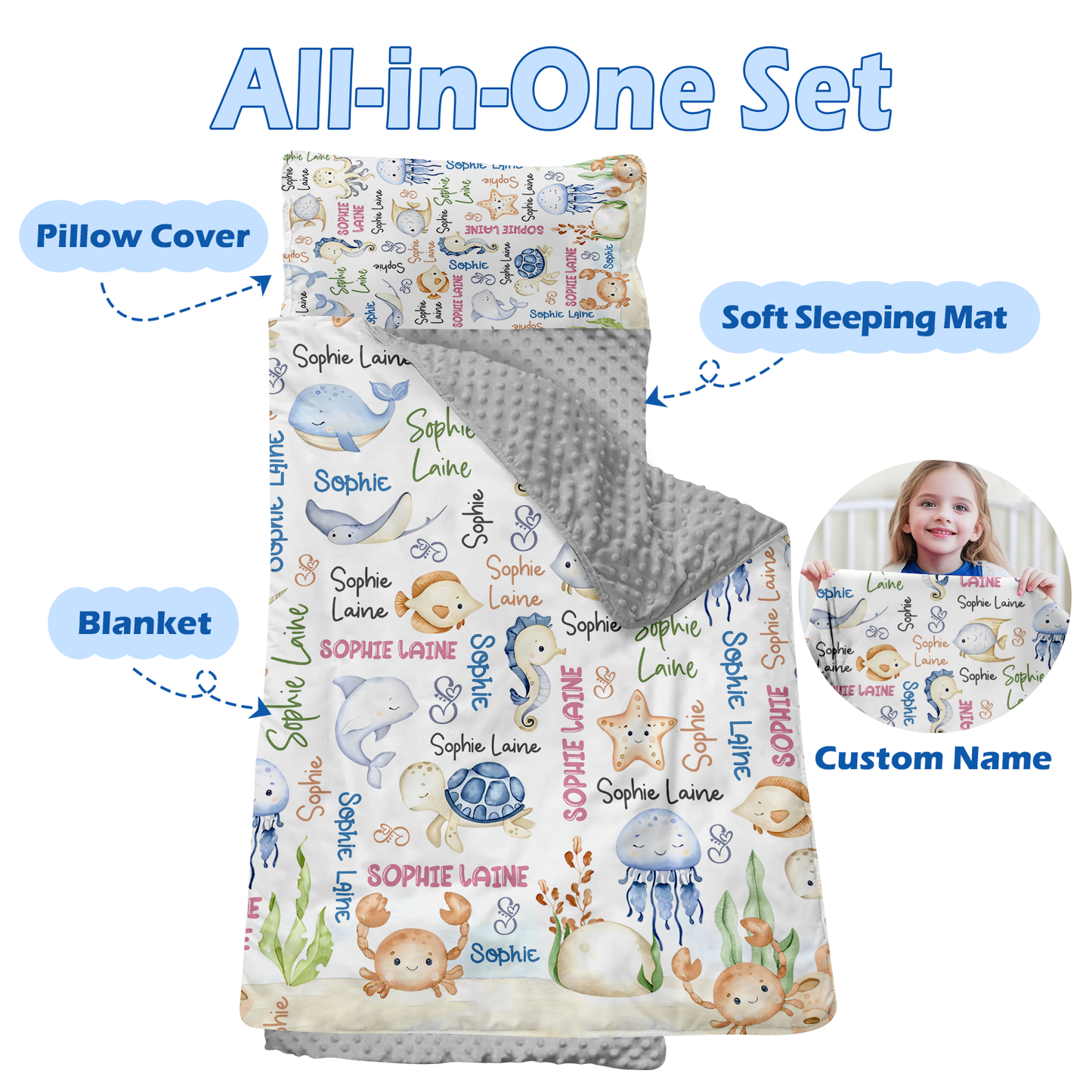 Personalized Nap Mat Ocean 07 Edition