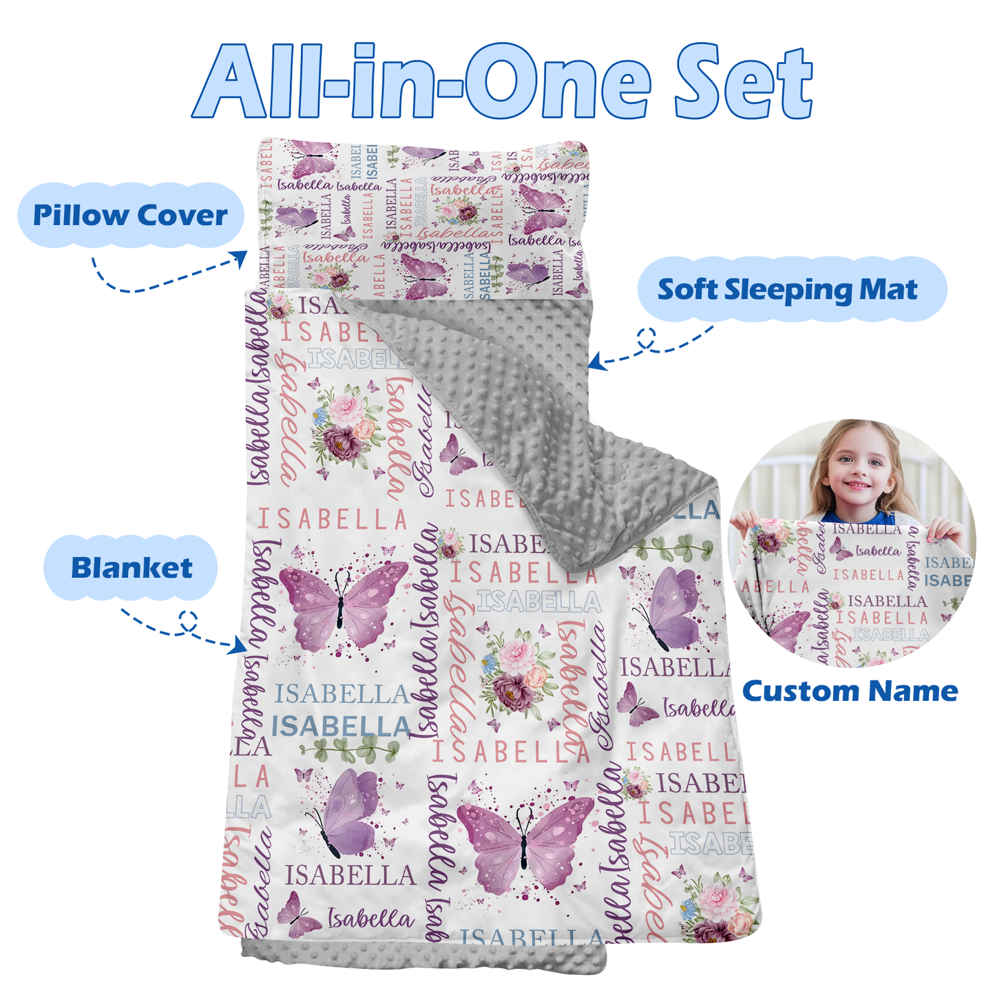 Personalized Nap Mat Butterfly 02 Edition