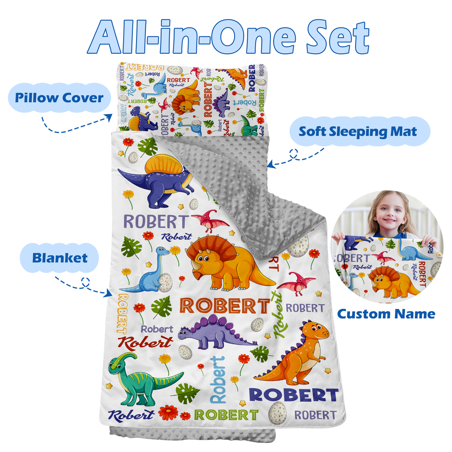 Personalized Nap Mat Dinosaur 12 Edition