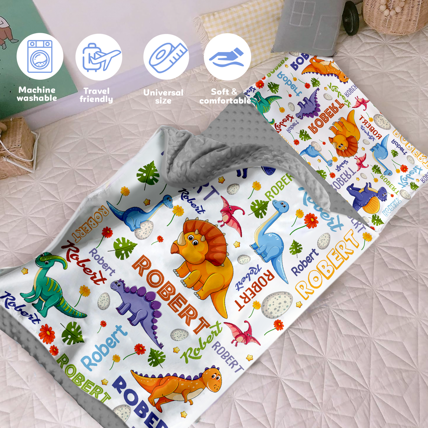 Personalized Nap Mat Dinosaur 12 Edition