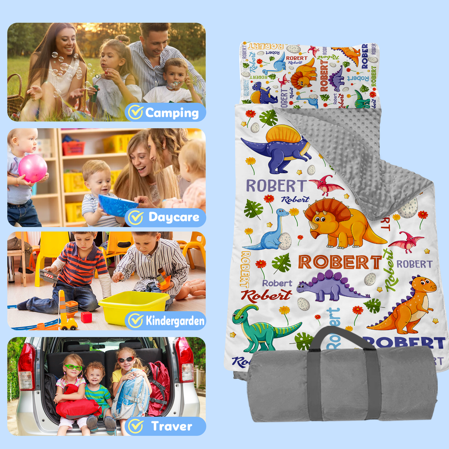 Personalized Nap Mat Dinosaur 12 Edition
