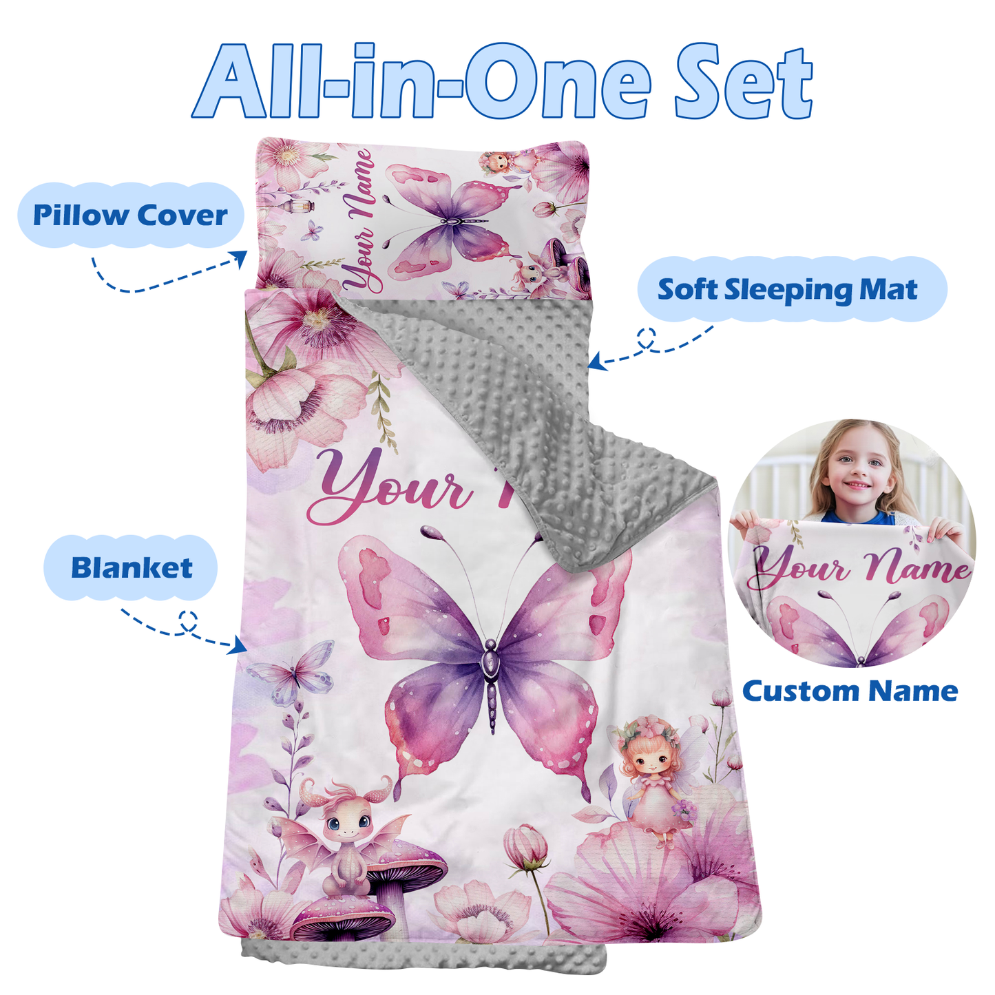Personalized Nap Mat Butterfly 03 Edition