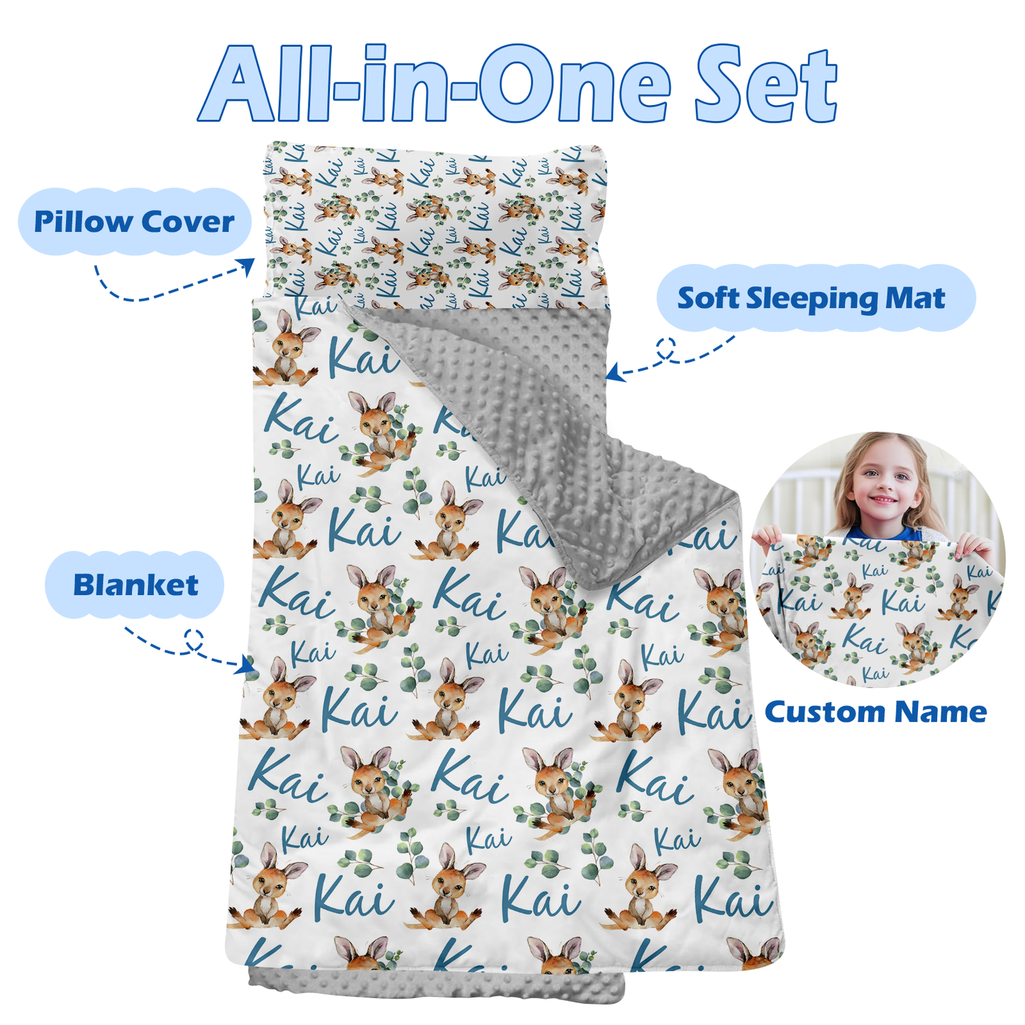 Personalized Nap Mat Kangaroo Edition