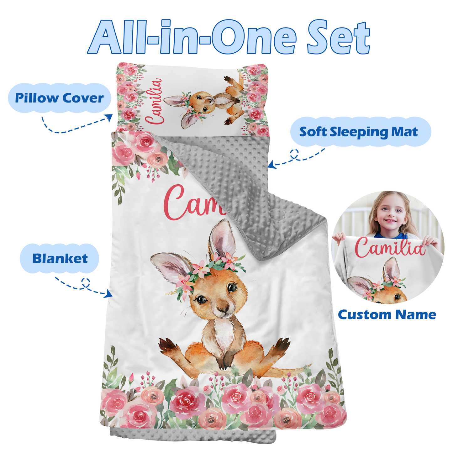 Personalized Nap Mat Kangaroo 03 Edition