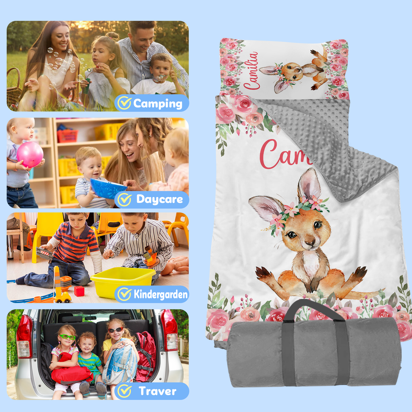 Personalized Nap Mat Kangaroo 03 Edition