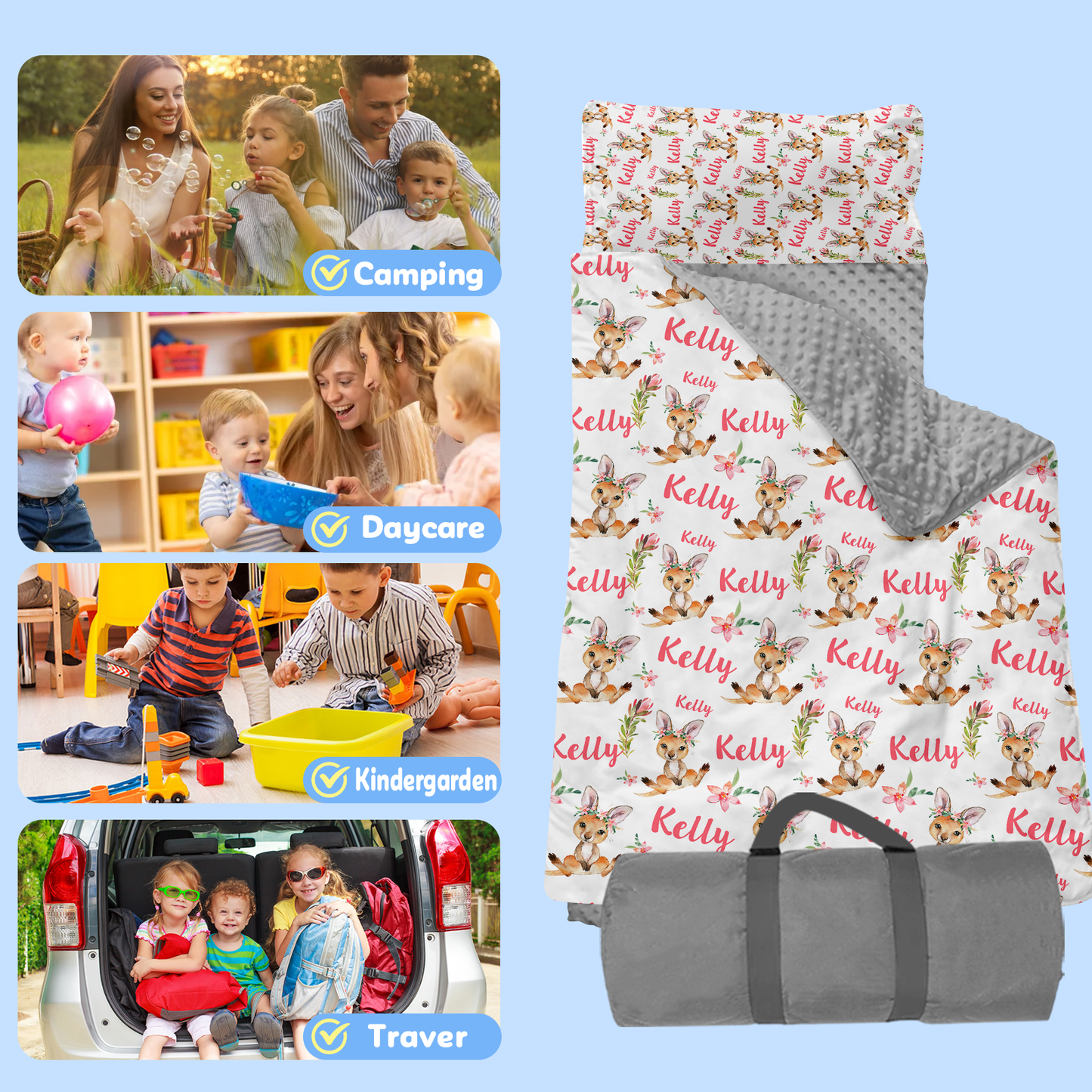Personalized Nap Mat Kangaroo 02 Edition