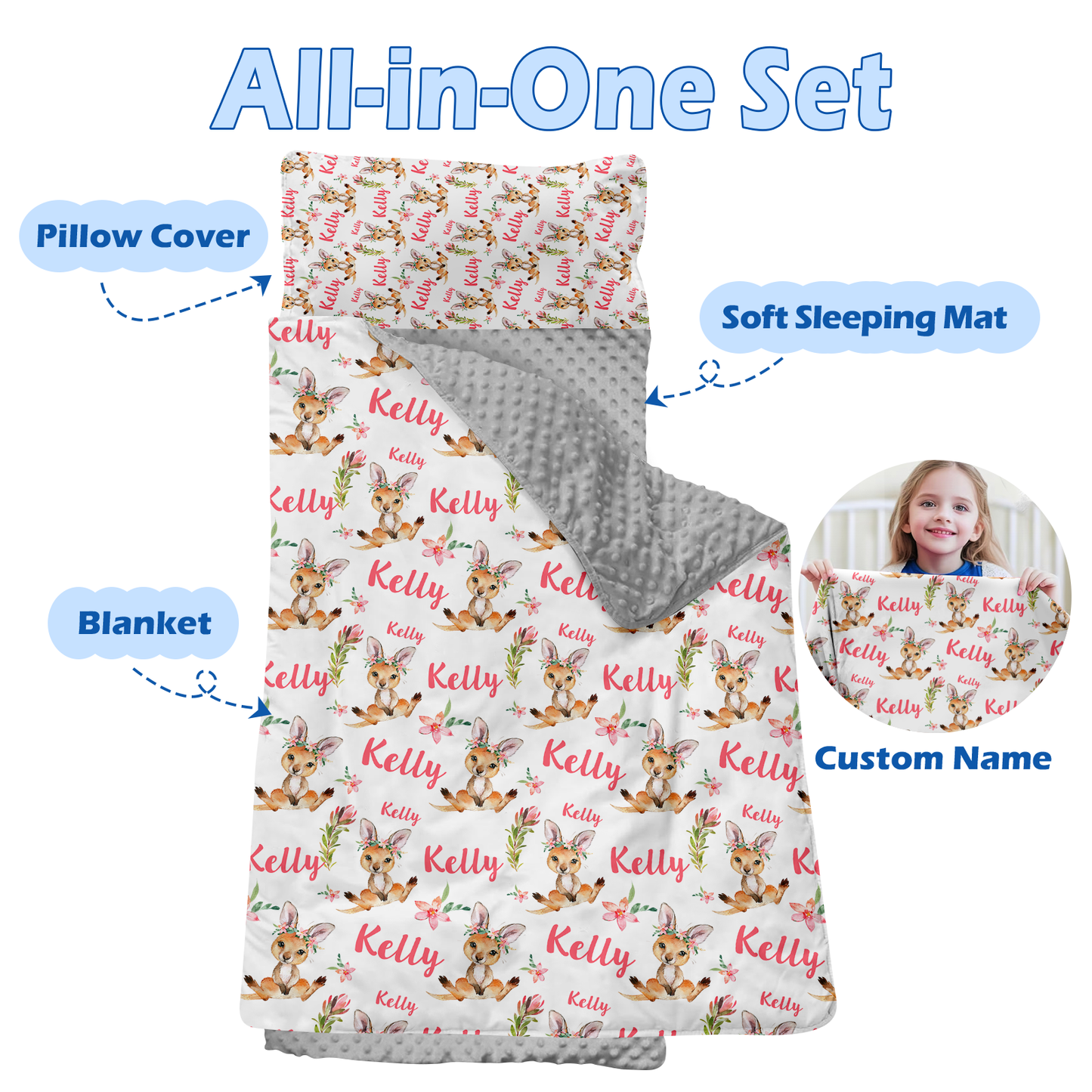 Personalized Nap Mat Kangaroo 02 Edition