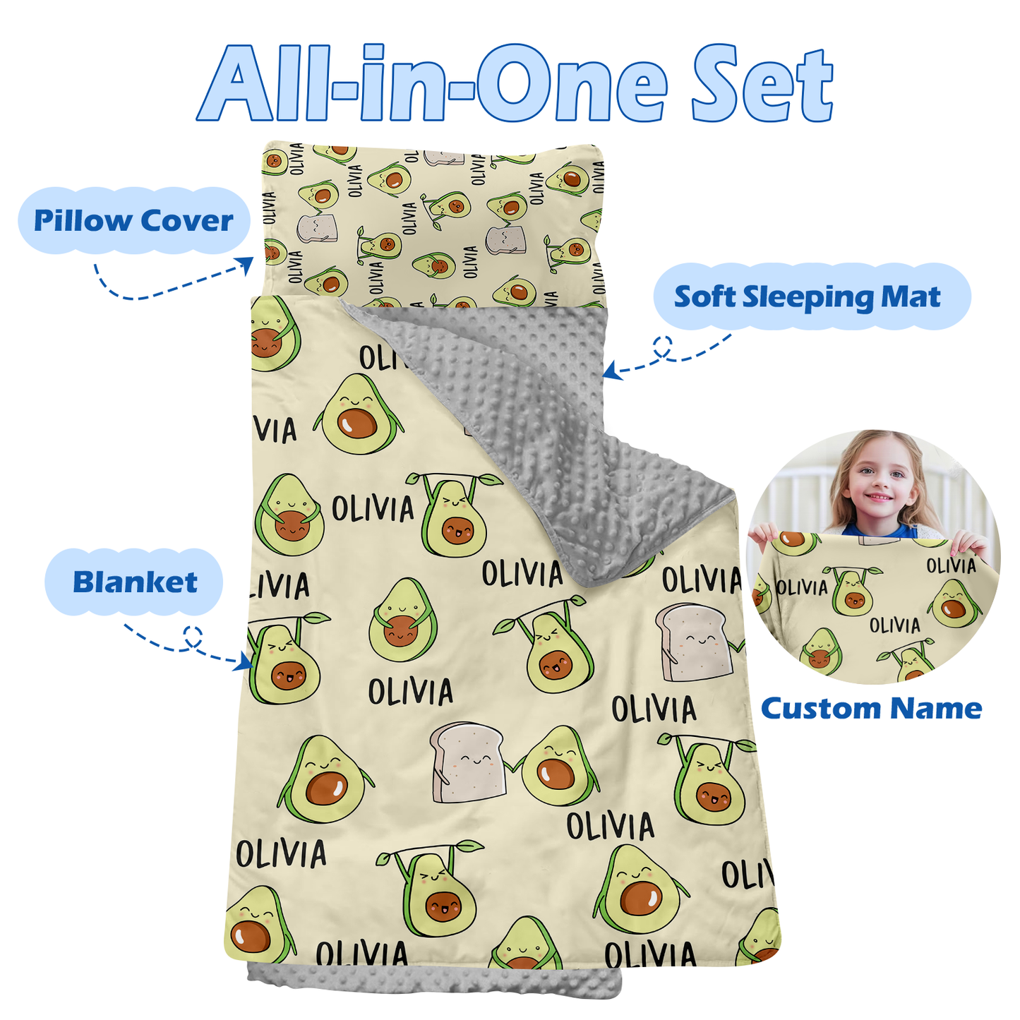 Personalized Nap Mat Avocado Edition