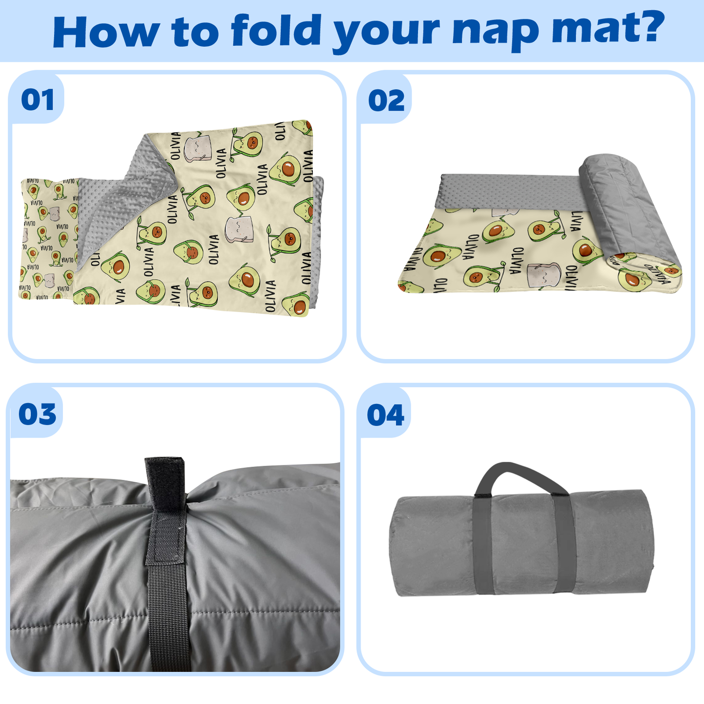 Personalized Nap Mat Avocado Edition