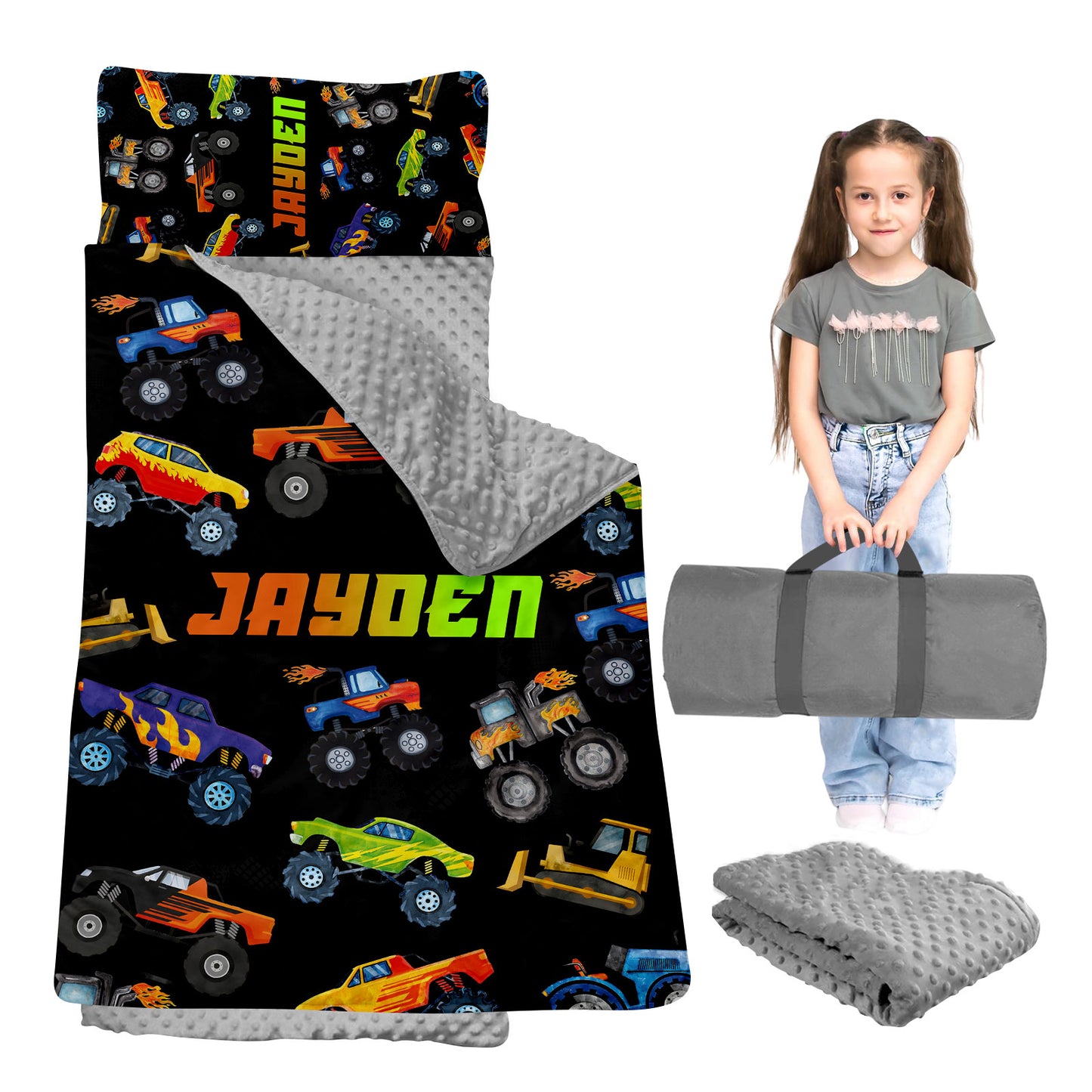 Personalized Nap Mat Monster Truck Edition