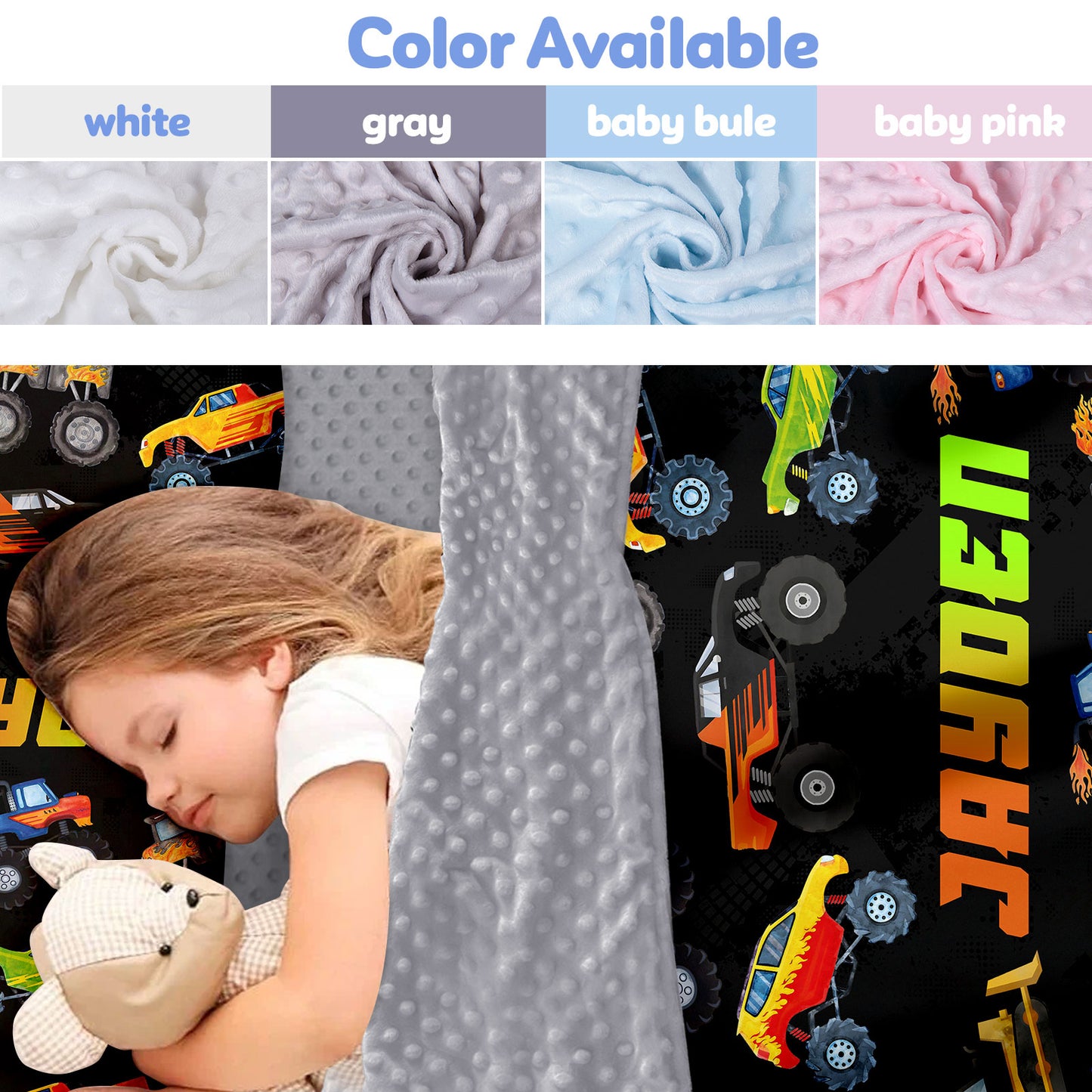 Personalized Nap Mat Monster Truck Edition