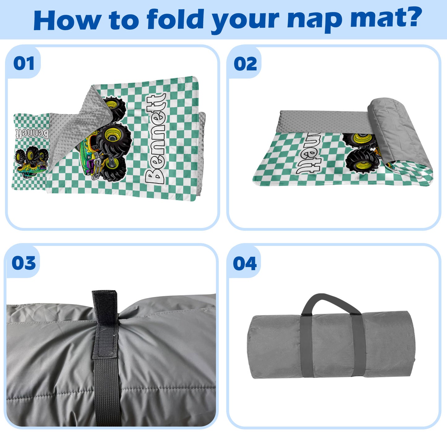 Personalized Nap Mat Monster Truck 02 Edition