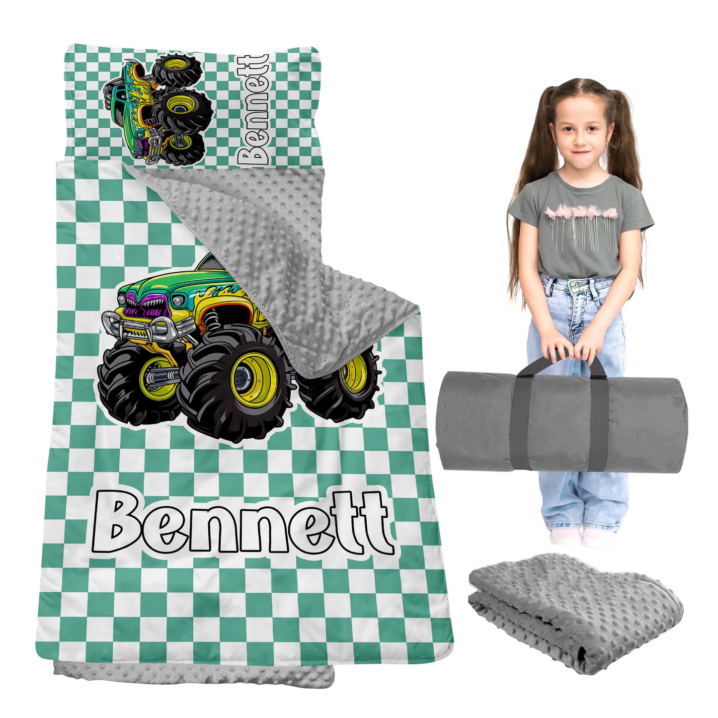 Personalized Nap Mat Monster Truck 02 Edition