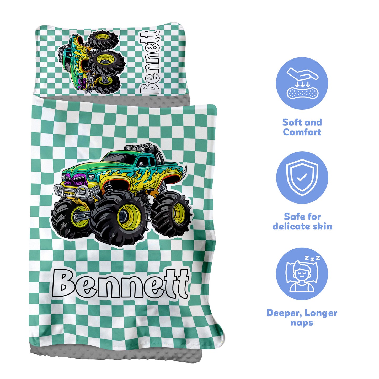 Personalized Nap Mat Monster Truck 02 Edition