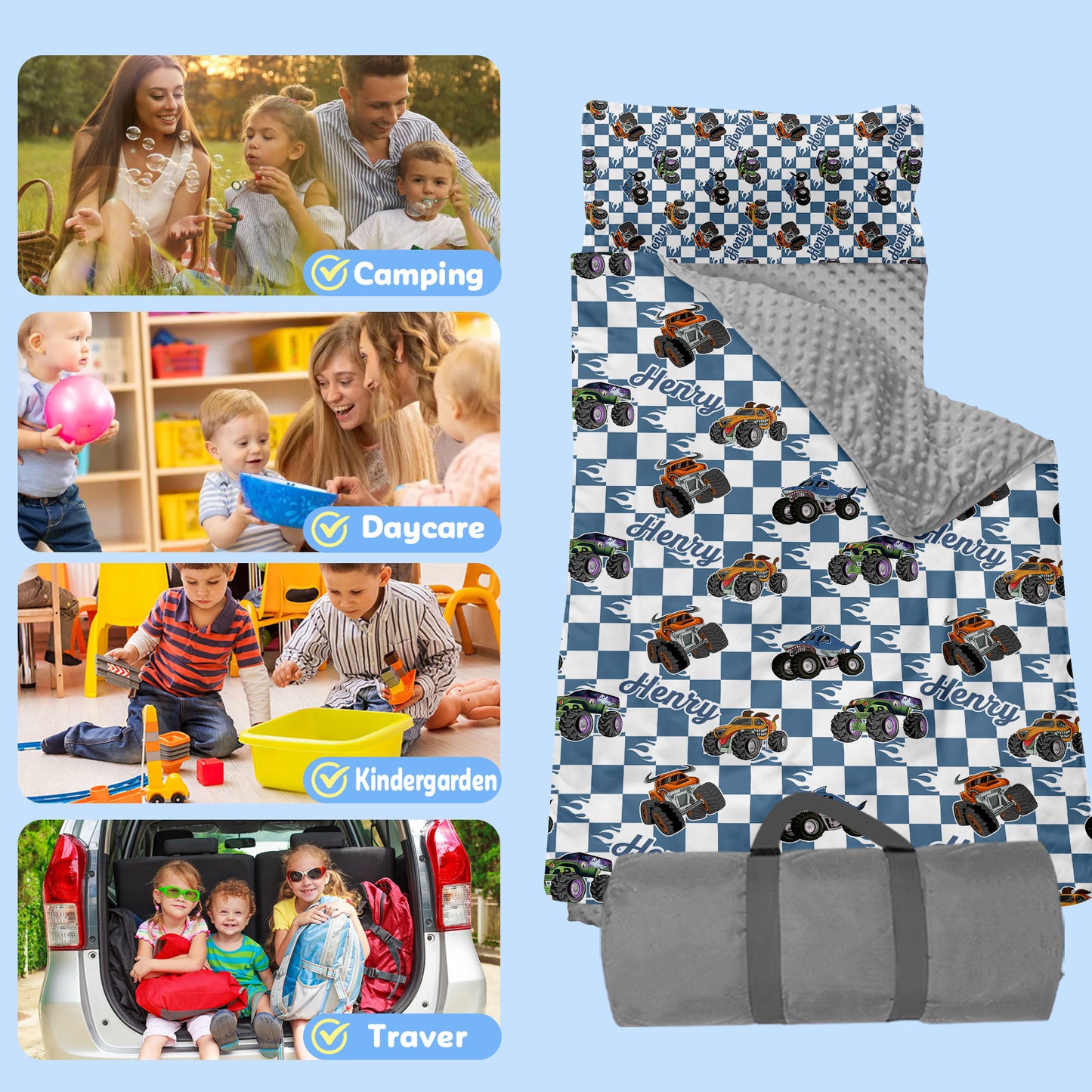 Personalized Nap Mat Monster Truck 03 Edition
