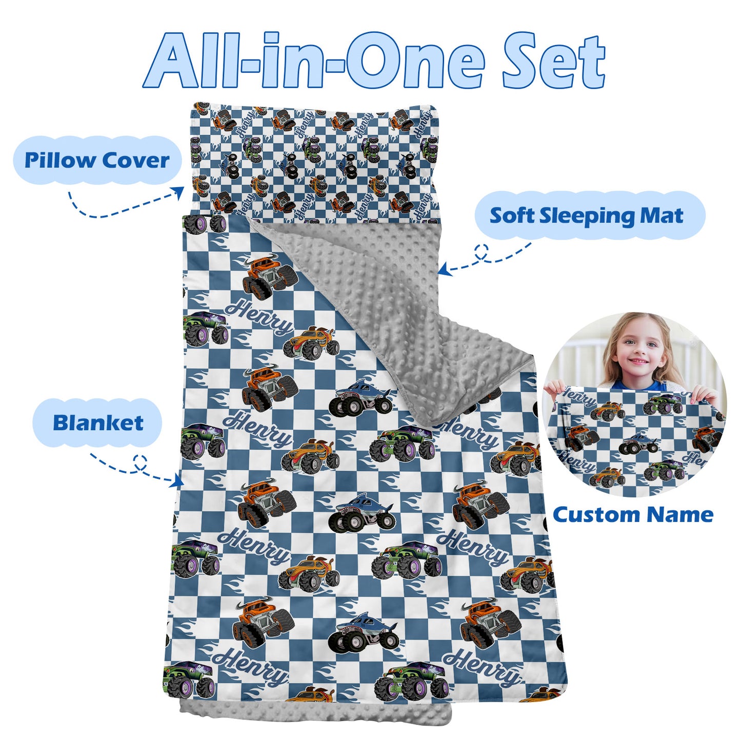 Personalized Nap Mat Monster Truck 03 Edition