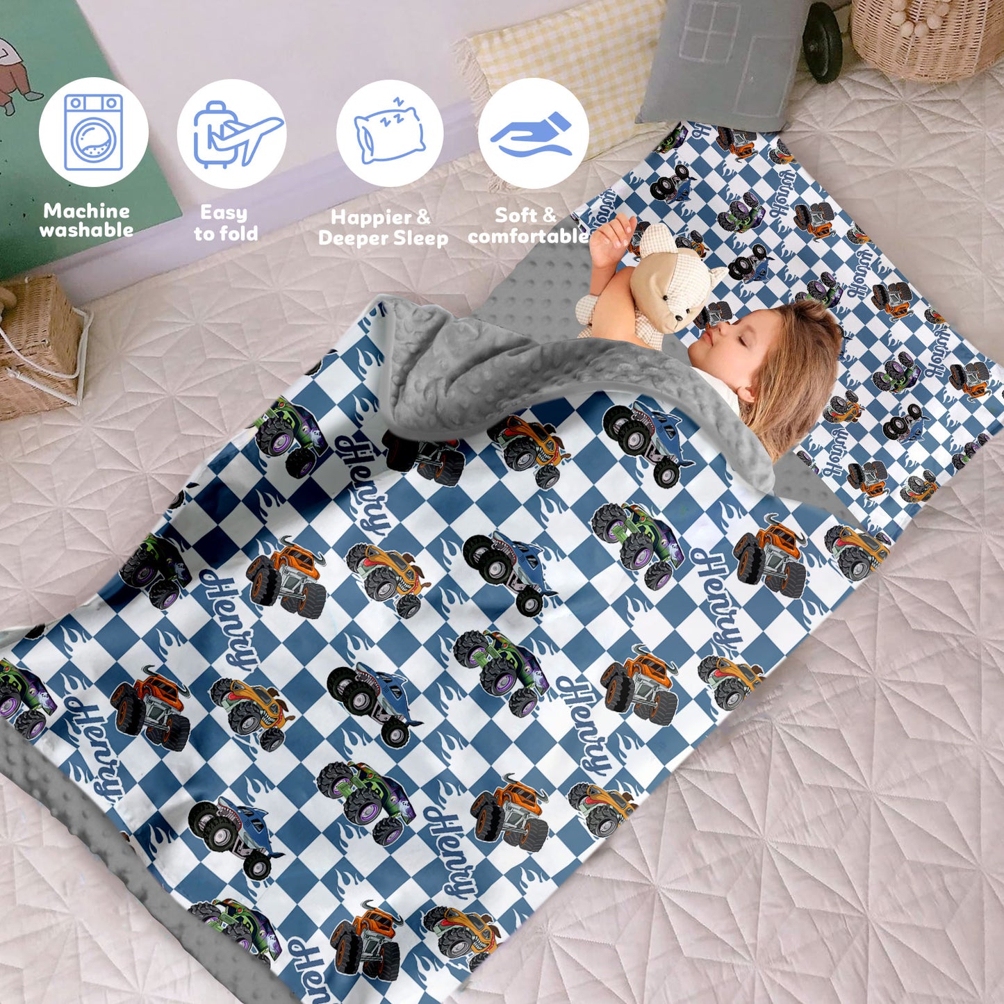 Personalized Nap Mat Monster Truck 03 Edition
