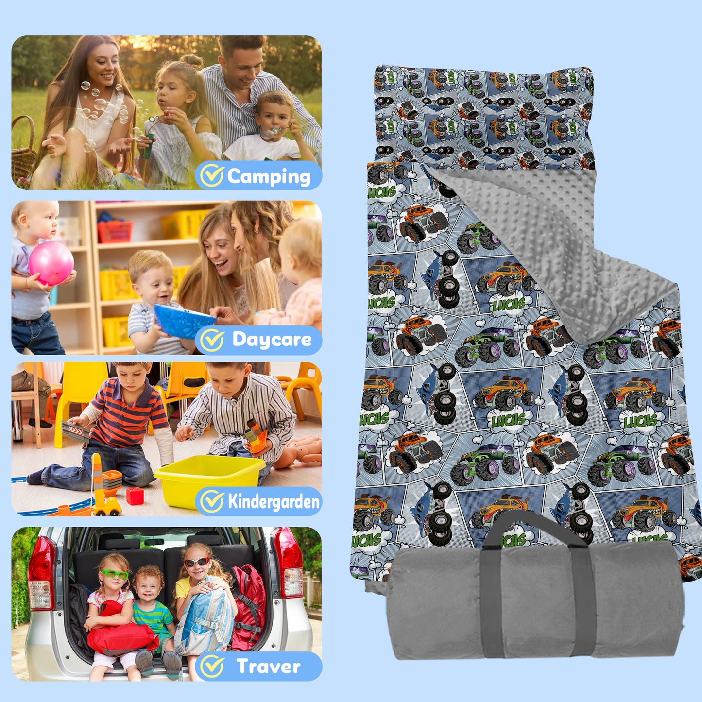 Personalized Nap Mat Monster Truck 04 Edition