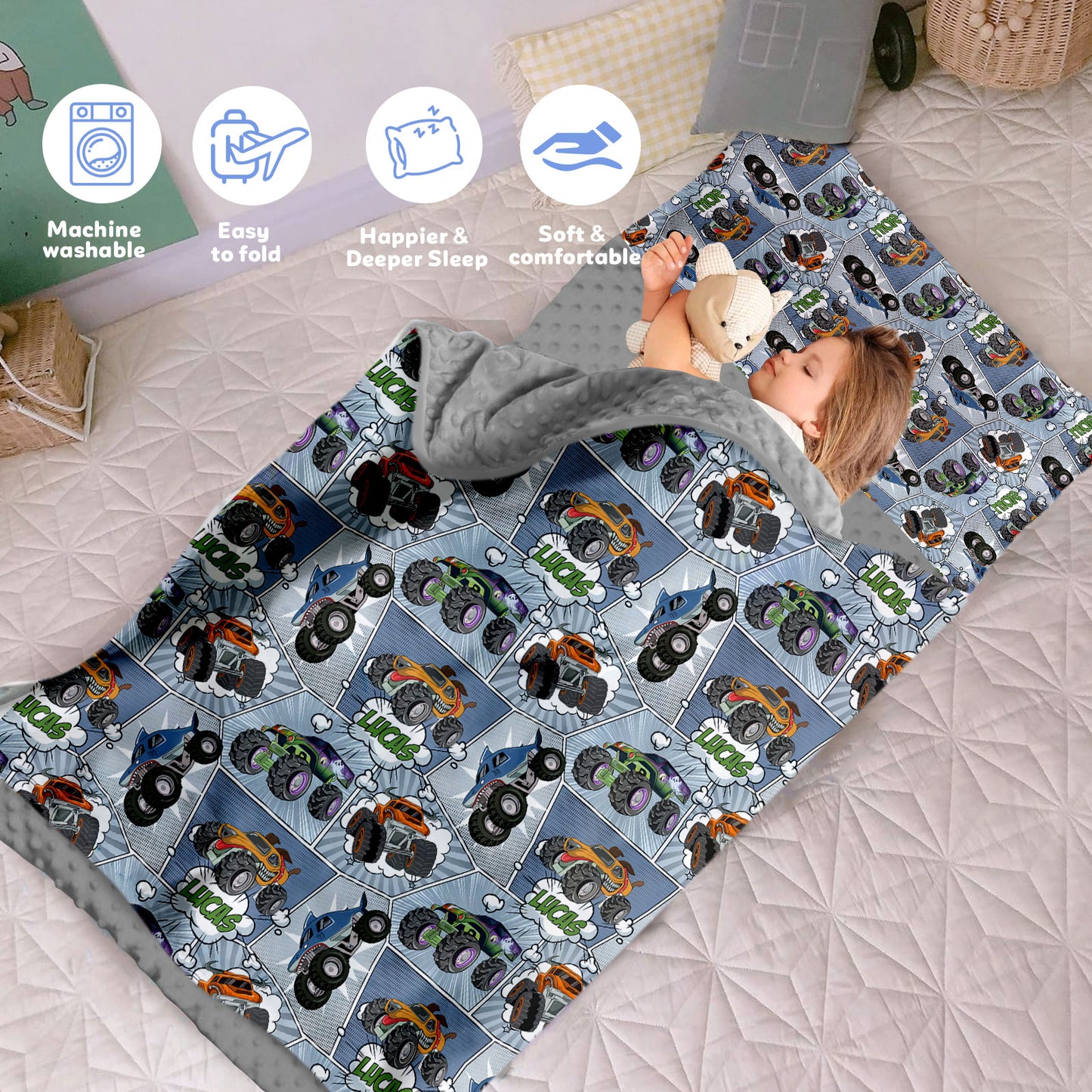 Personalized Nap Mat Monster Truck 04 Edition