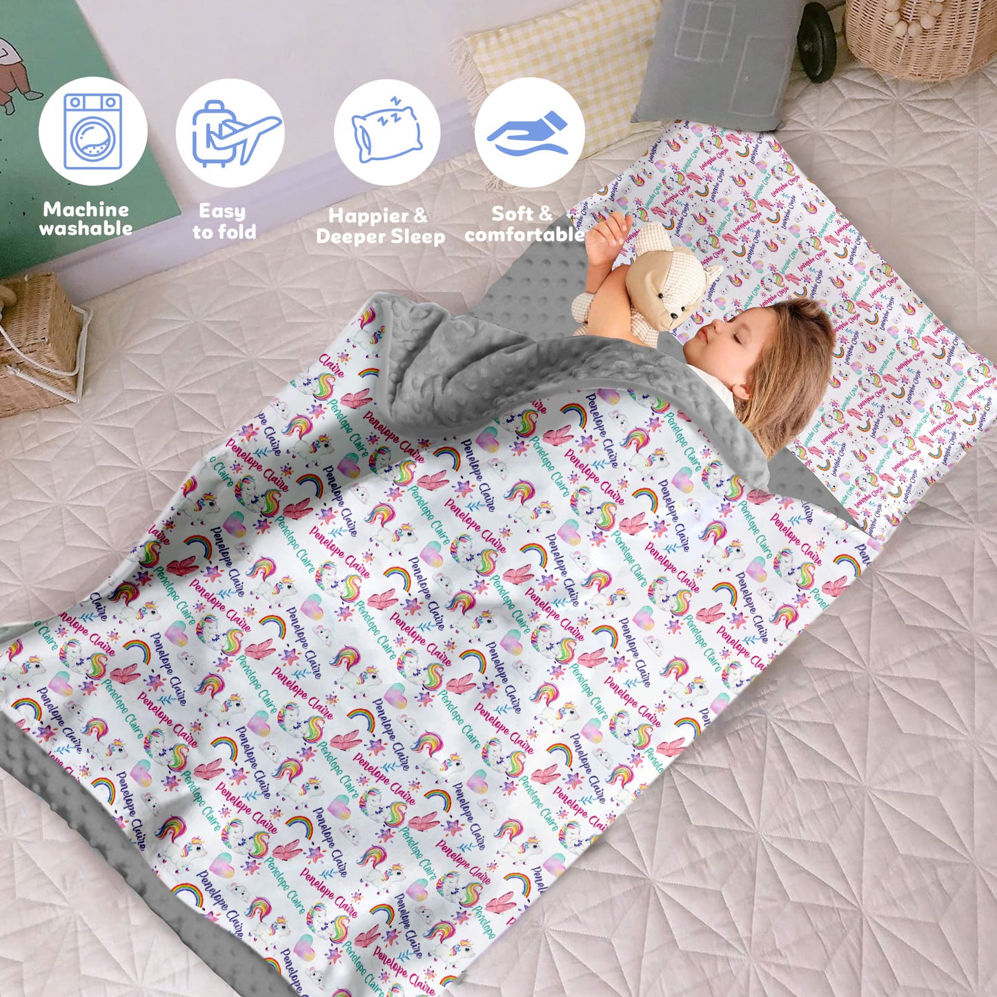 Personalized Nap Mat Unicorn 05 Edition