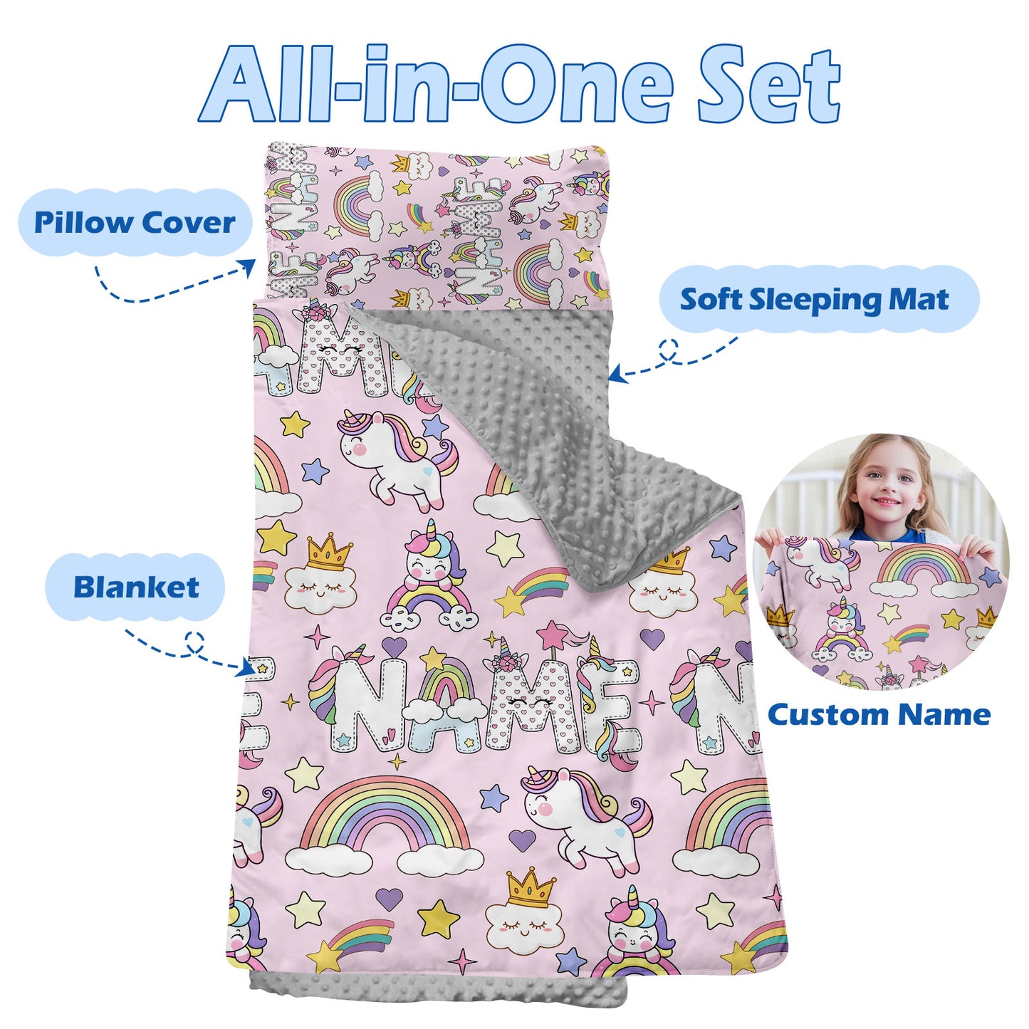 Personalized Nap Mat Unicorn 06 Edition