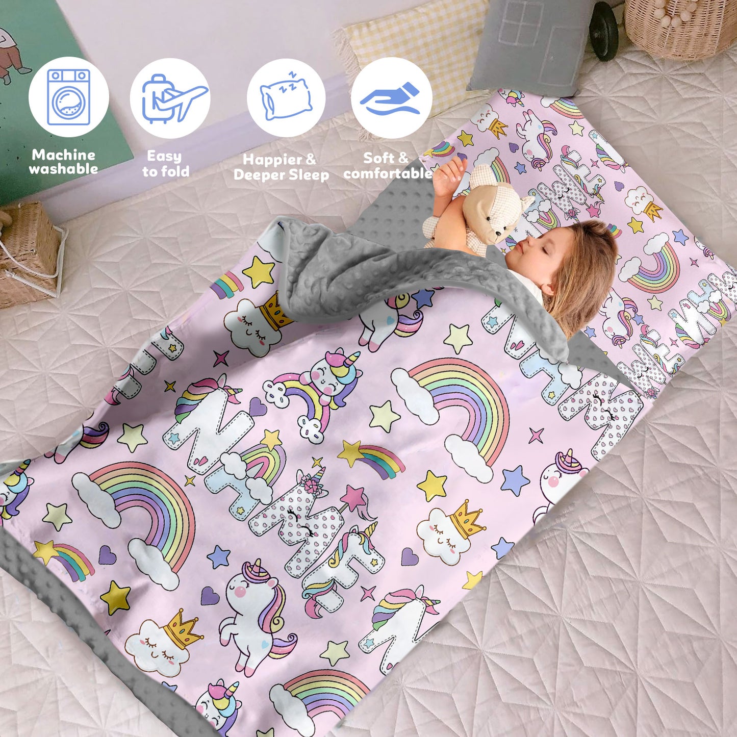 Personalized Nap Mat Unicorn 06 Edition