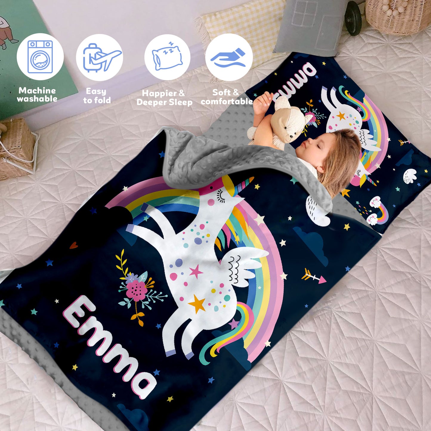 Personalized Nap Mat Unicorn 07 Edition