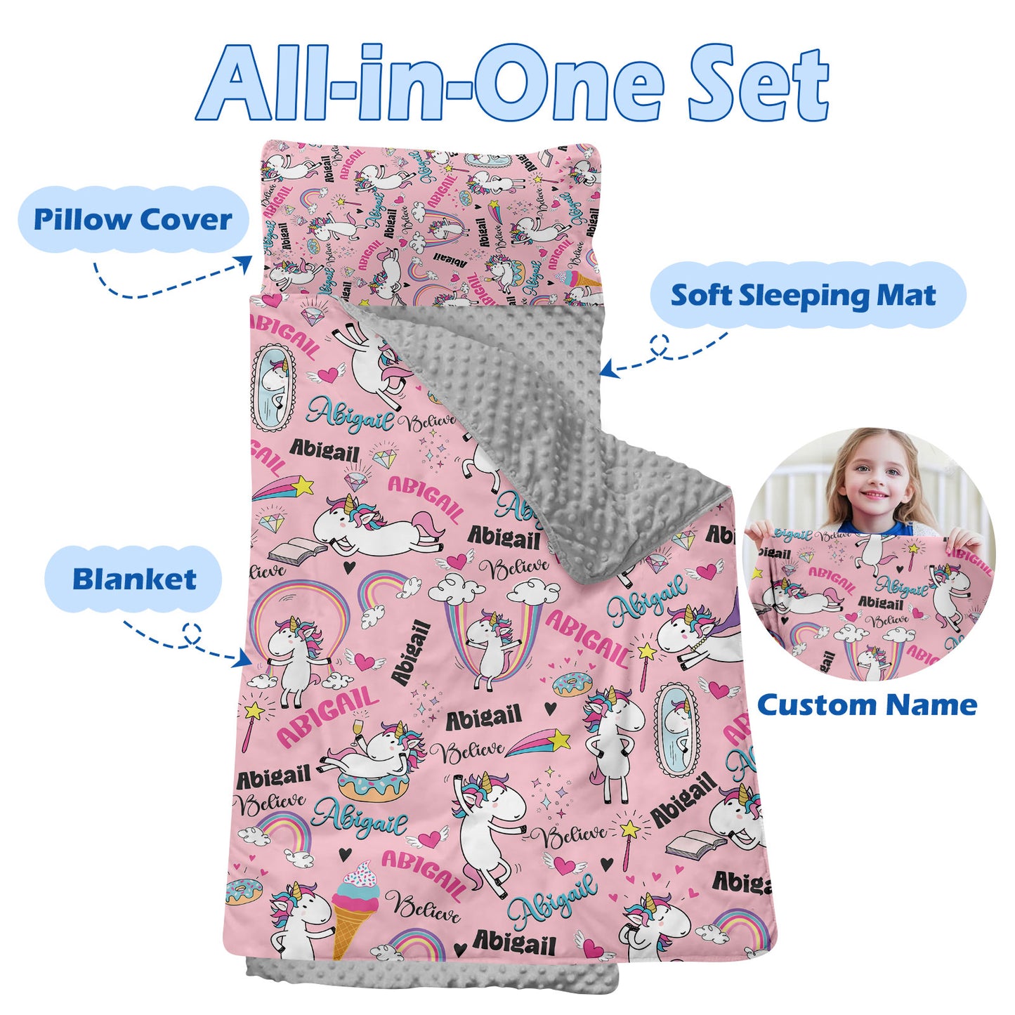 Personalized Nap Mat Unicorn 08 Edition