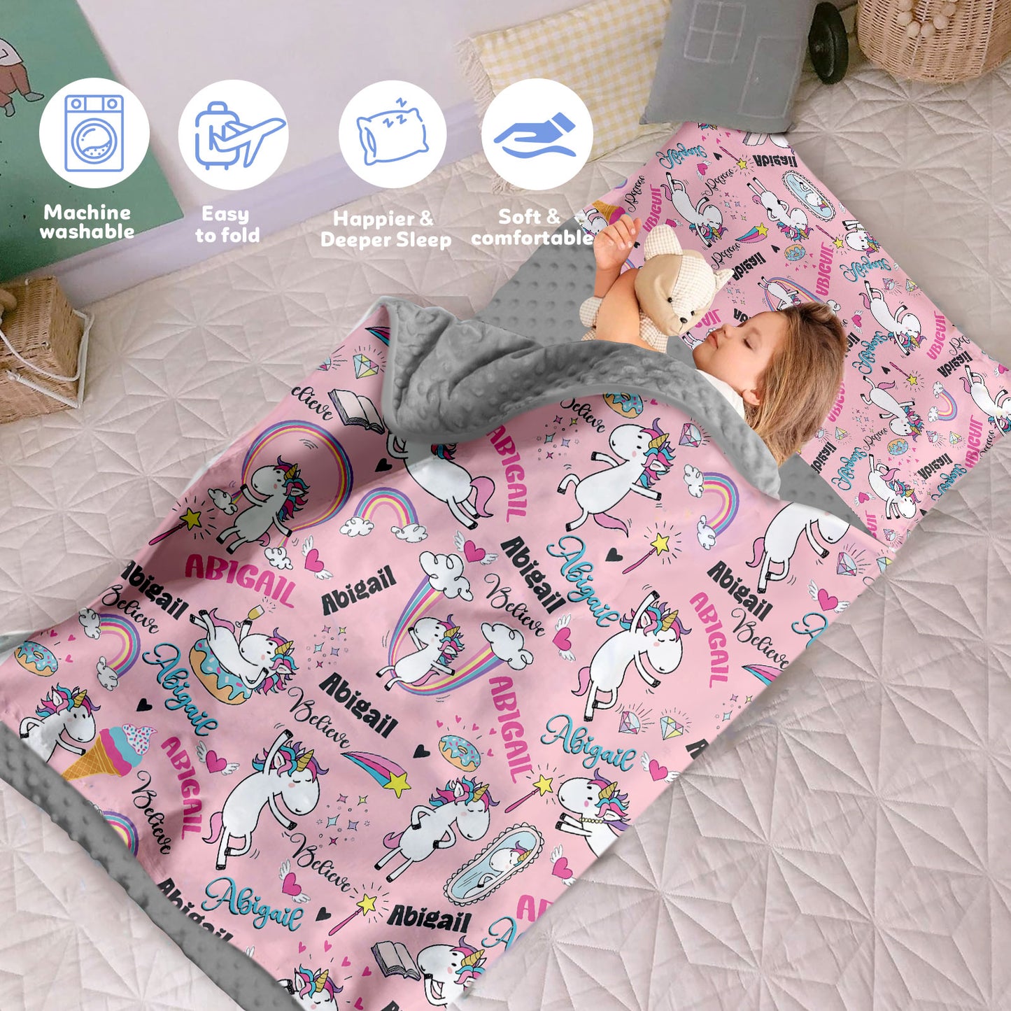 Personalized Nap Mat Unicorn 08 Edition