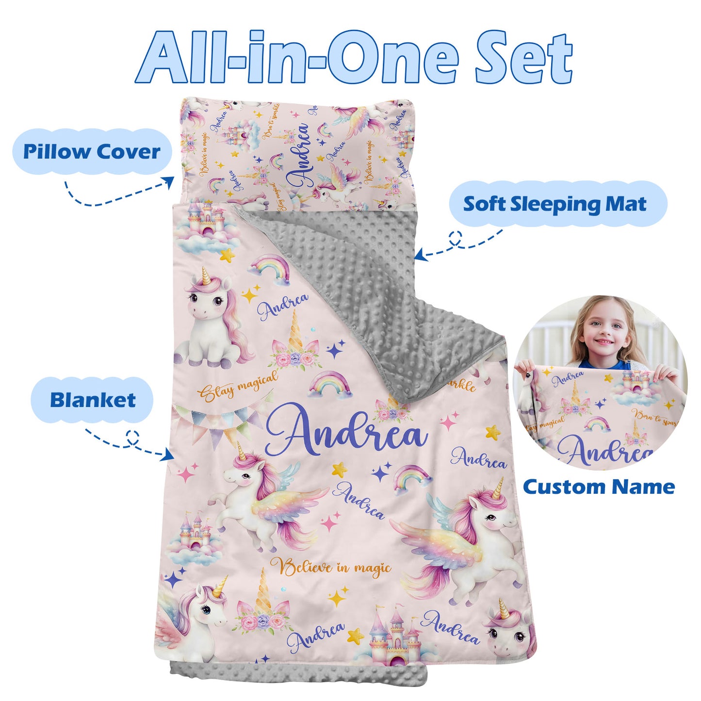 Personalized Nap Mat Unicorn 09 Edition