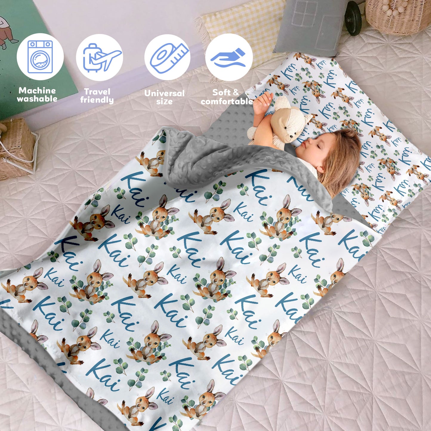 Personalized Nap Mat Kangaroo Edition