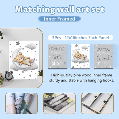 Bear Gray Crib Bedding Set