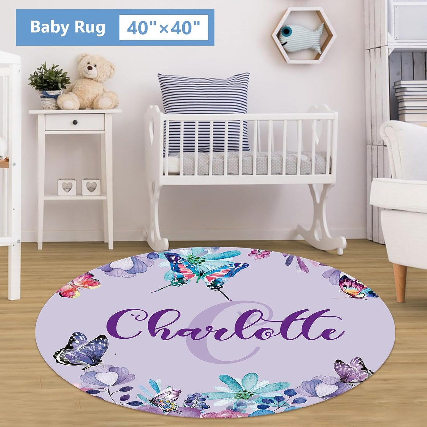 Butterfly Purple Crib Bedding Set