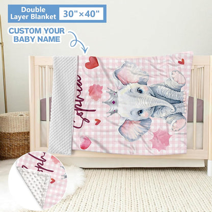 Elephant Pink Heart Crib Bedding Set