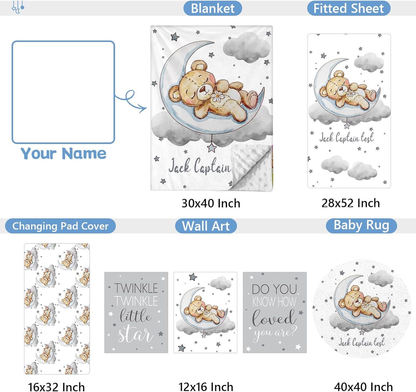 Bear Gray Crib Bedding Set